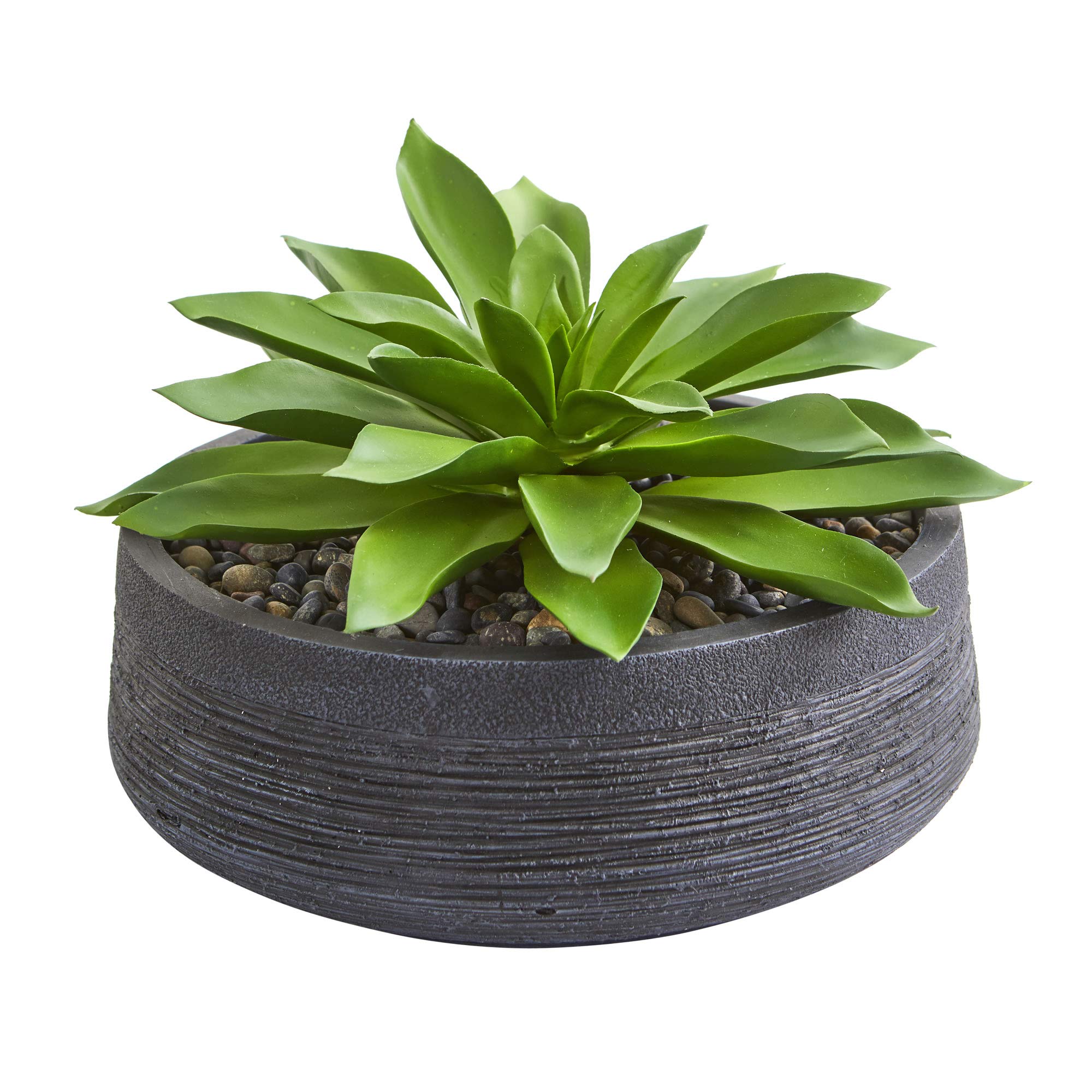Nearly Natural Large Succulent Artificial Plant in Decorative Bowl - Realistic Fake Succulents for Home Decor, Office Desk, Wedding Centerpiece & Indoor Greenery