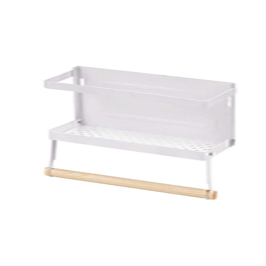KGEZW Magnetic Folding Refrigerator Shelf Organizer - Space Saving Single Layer Storage Rack for Kitchen, White - Perfect for Small Kitchen Organization & Refrigerator Sidewall Storage