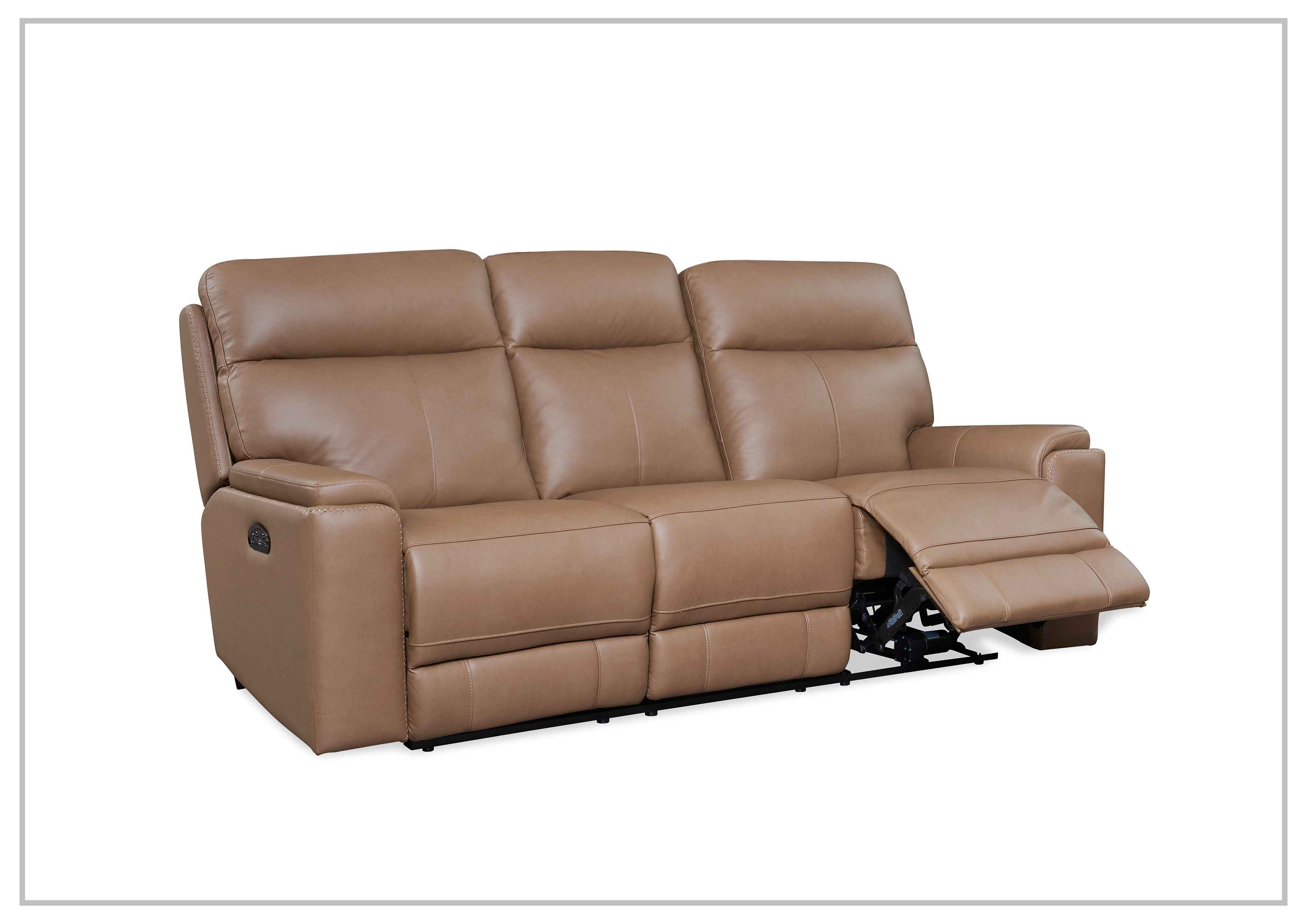 Gio Italia Bruna 3-Seater Genuine Leather Power Reclining Sofa - Modern Living Room Furniture for Home Theater & Relaxation