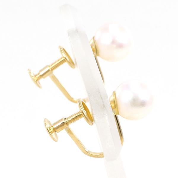 18K Yellow Gold Pearl Earrings for Women - Classic Elegant Stud Earrings with Genuine Pearls - Perfect for Weddings, Parties & Special Occasions