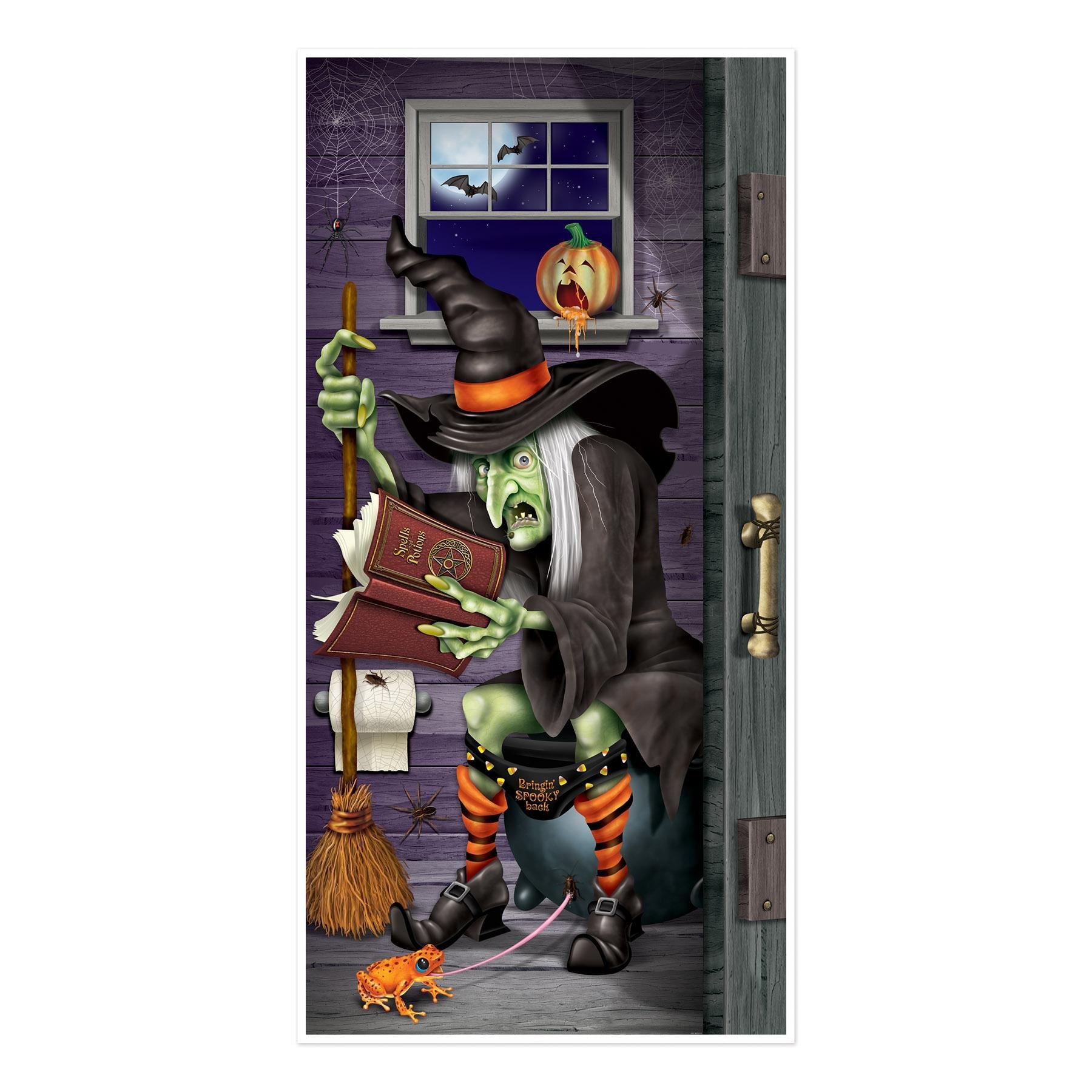 12 Pack Halloween Witch Bathroom Door Cover Decorations - Spooky Party Decor for Halloween, Haunted House, and Themed Events