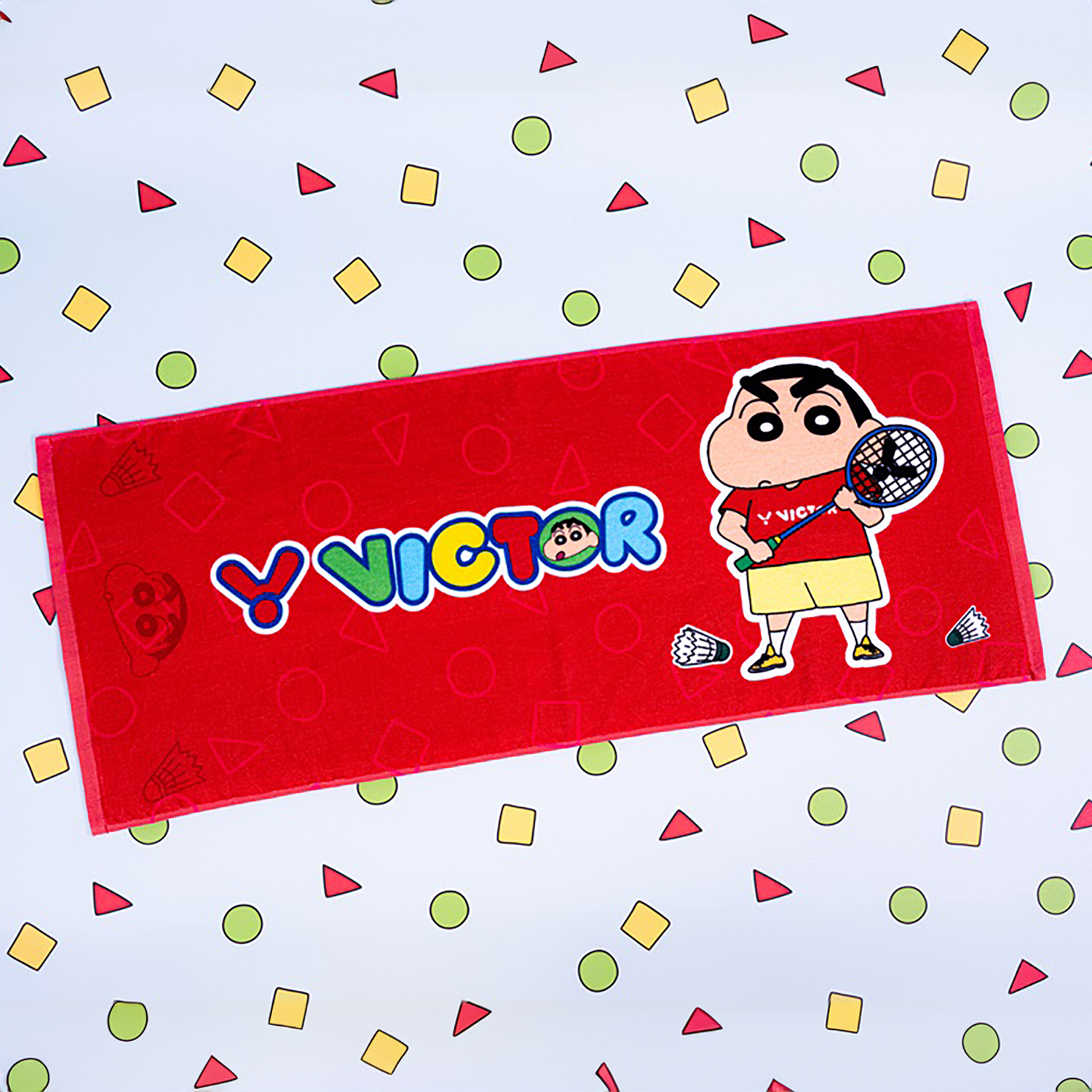 Victor x Crayon Shin-Chan Anime Character Cotton Towel TW 406CS-D (Red) - Soft Bath & Beach Towel for Kids, Gift for Anime Fans