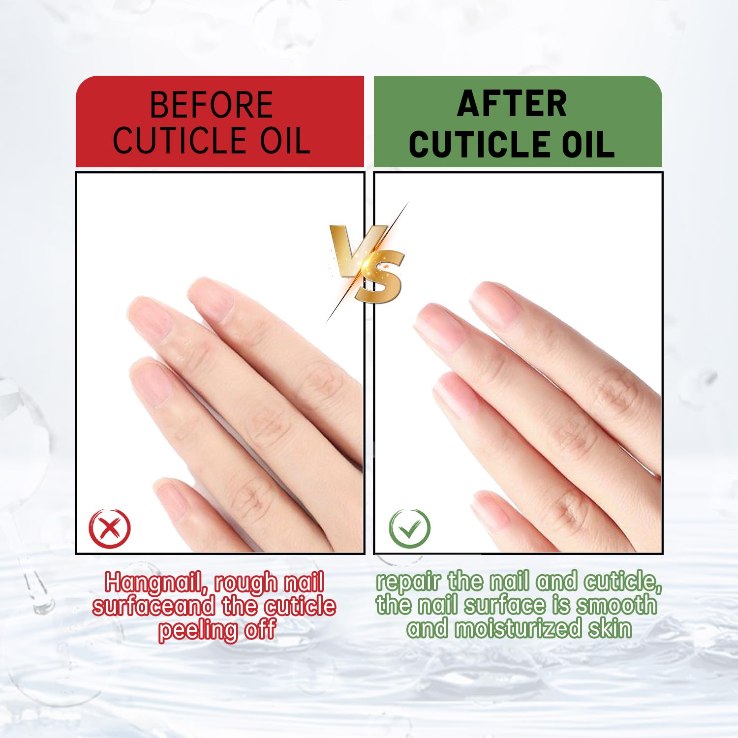 Organic Cuticle Oil for Nails - Nail & Cuticle Treatment to Repair Damaged Nails, Moisturize & Strengthen - 0.7oz | Perfect for Dry, Brittle Nails & At-Home Manicures