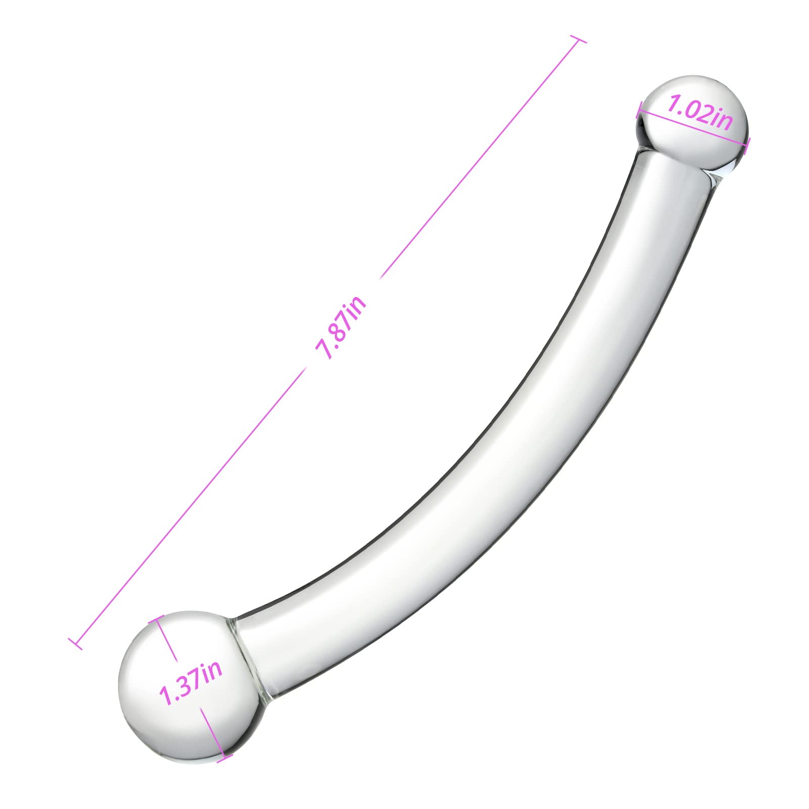 Double Ended Realistic G Spot Dildo - 7.87 Inch Clear Glass Penis Toy with Different Size Ends - Adult Sex Toy for Men, Women, Couples & LGBTQ+ - Perfect for Solo Play, Couples Exploration & BDSM Scenes