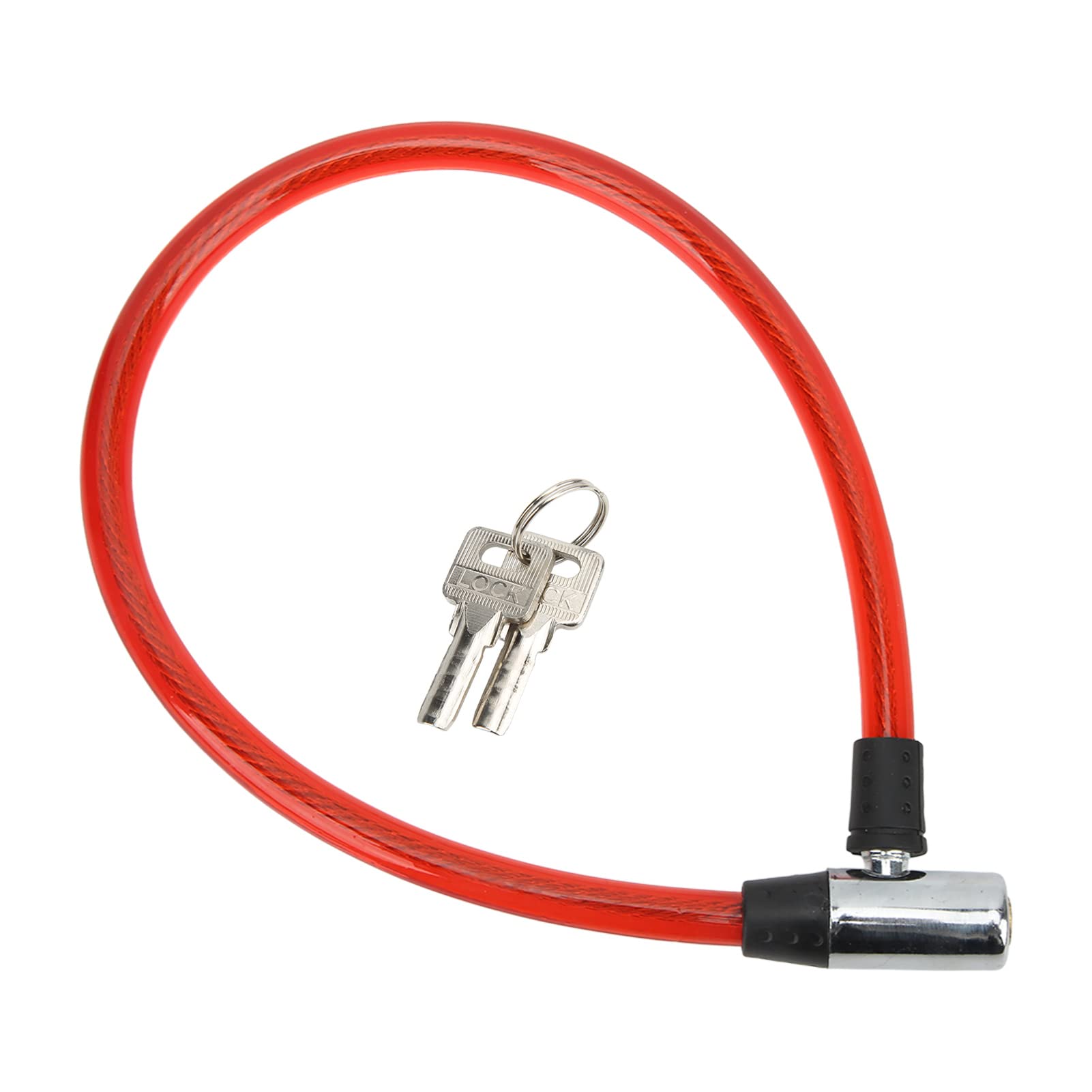 Heavy Duty Bike Lock Cable - 5ft Steel Wire Bicycle & Motorcycle Security Lock with Keys | Anti-Theft Protection for Bikes, Scooters, Gates & Fences | Outdoor Cycling, Commuting & Parking Safety (Red)