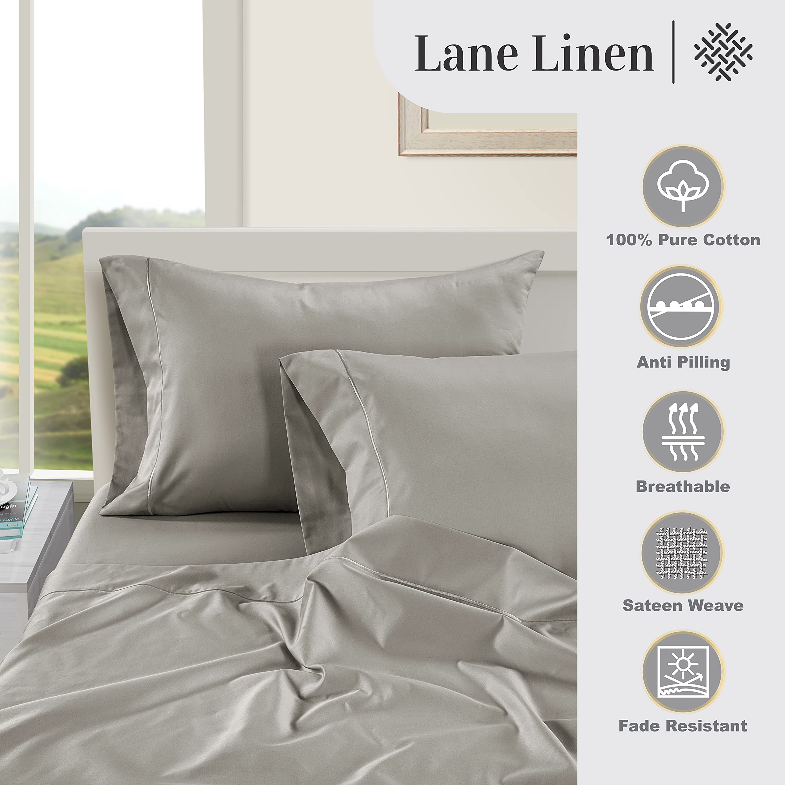 Premium 100% Egyptian Cotton Queen Size Pillowcases Set of 2 - 1000 Thread Count Soft & Breathable Bedding for Cool Sleep - Ideal for Hot Sleepers & Luxury Bedroom Decor