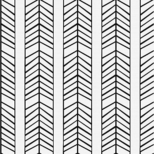 Herringbone Black White