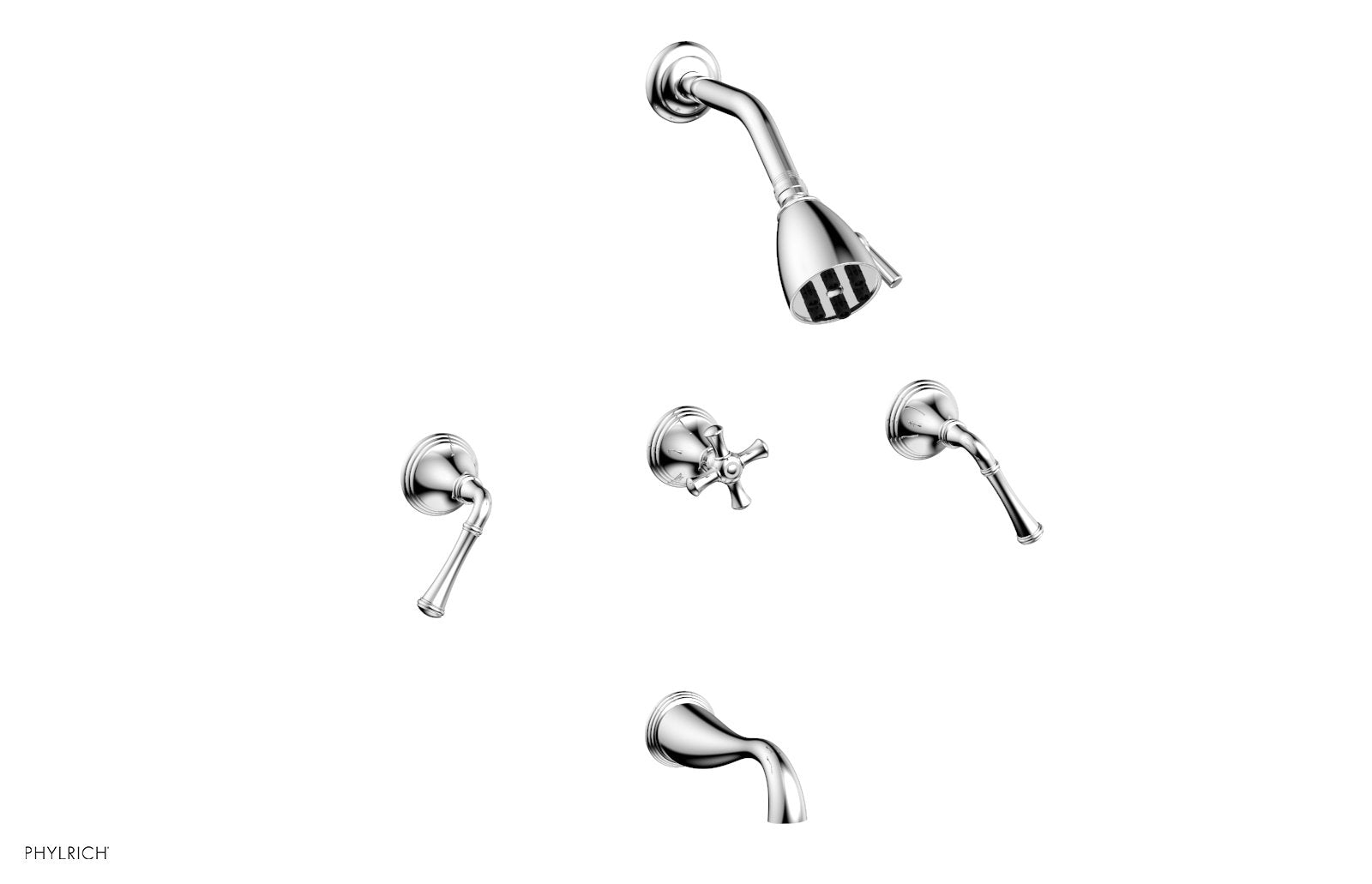 3RING D2205 Three Handle Tub and Shower Faucet Set - Chrome Finish, Hot & Cold Water Control, Easy Installation for Bathroom & Shower Renovation