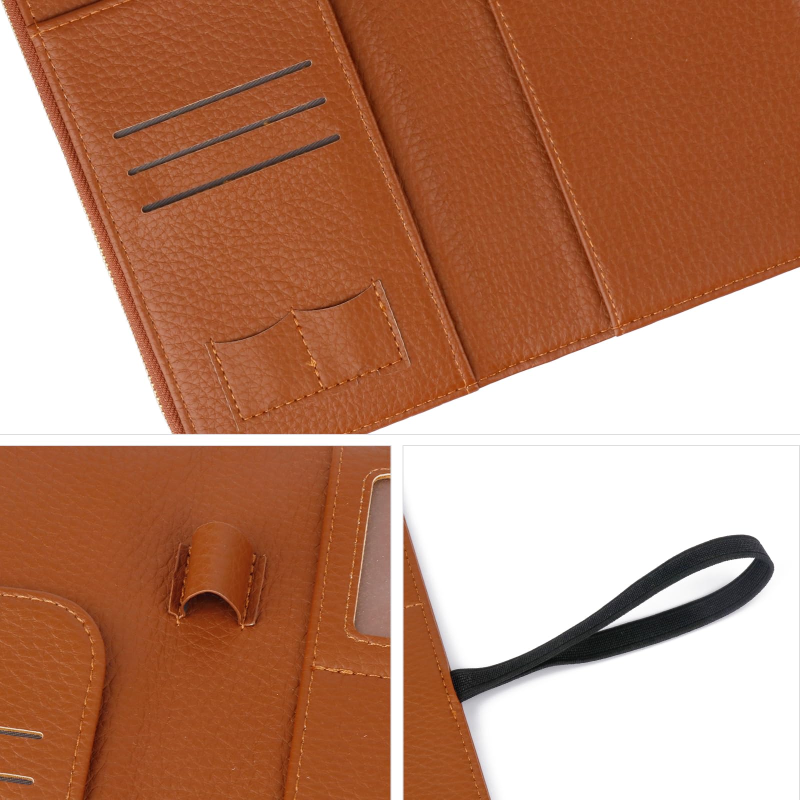 Premium Leather RFID Blocking Passport Holder for Women - Waterproof Travel Wallet with Zipper Pocket & Card Slots | Secure Document Organizer for International Trips, Vacations & Business Travel (Brown)