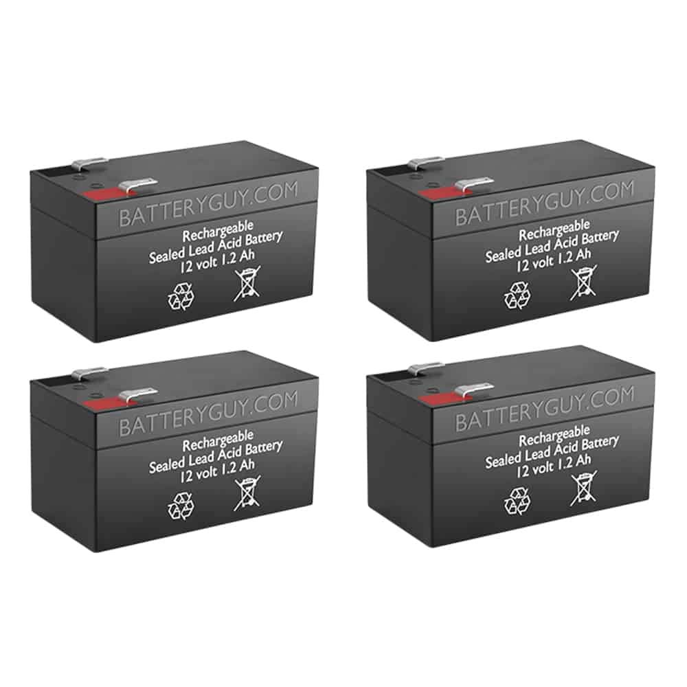 MX12012 Replacement 12V 1.2Ah SLA Rechargeable Battery - 4 Pack for Security Systems, Emergency Lights & Backup Power Supplies