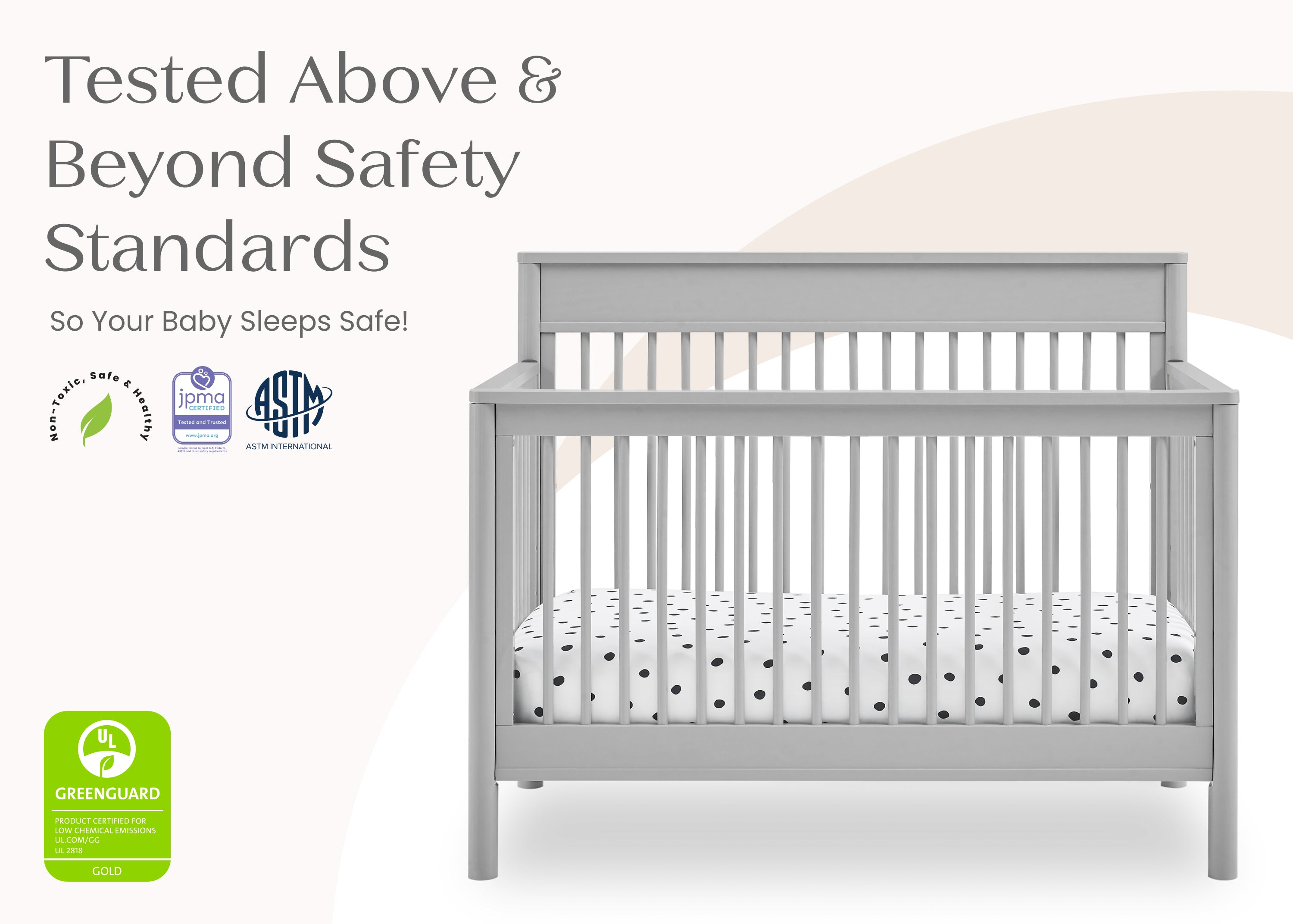 Remy 6-in-1 Convertible Baby Crib - Toddler Bed, Daybed & Full-Size Bed | Safe & Durable Nursery Furniture for Newborn to Adult | Perfect for Nursery, Bedroom & Guest Room