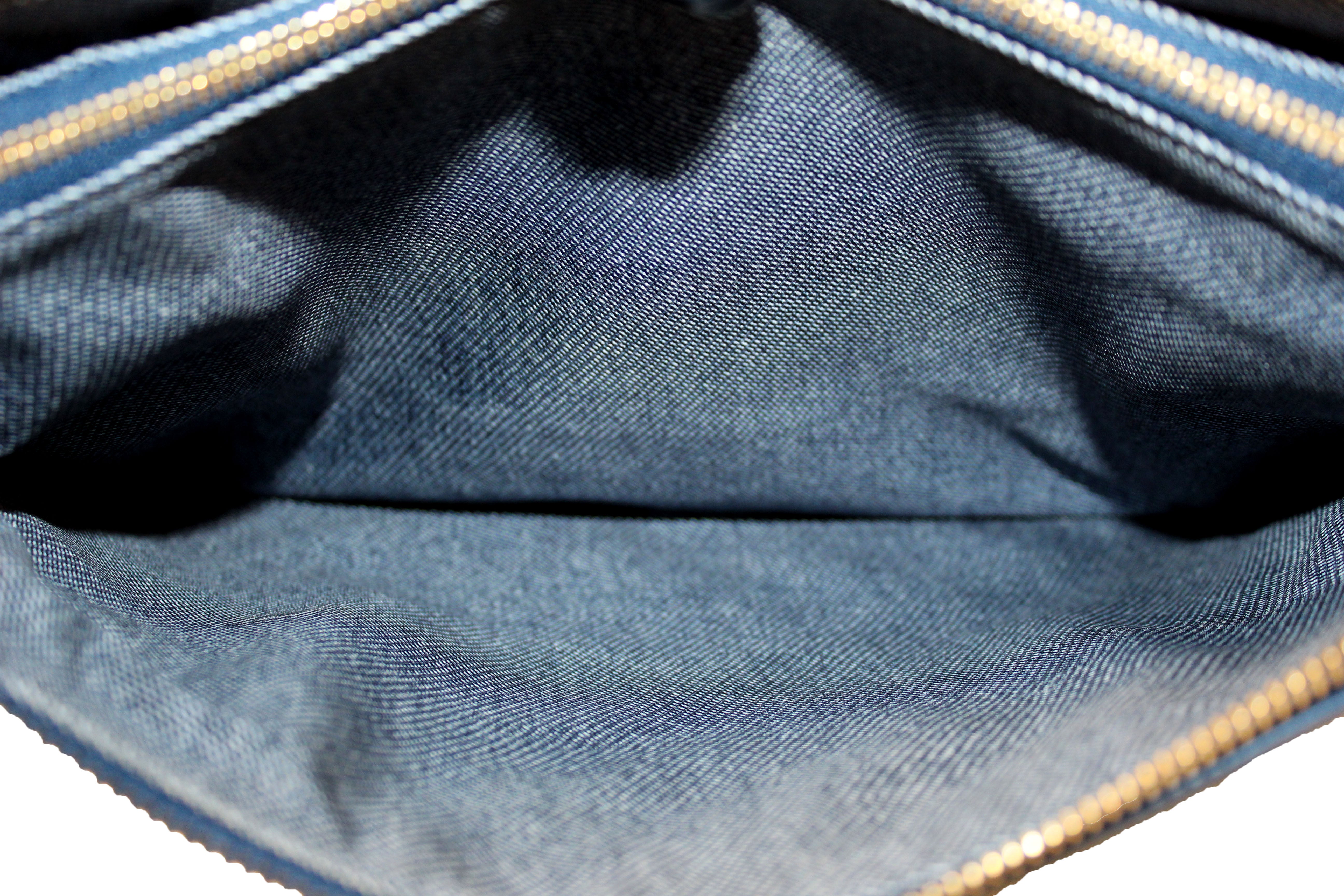 Authentic Louis Vuitton Denim Blue Lambskin Embossed Monogram Coussin PM Handbag - Luxury Designer Crossbody Purse for Women, Perfect for Date Night & Special Occasions