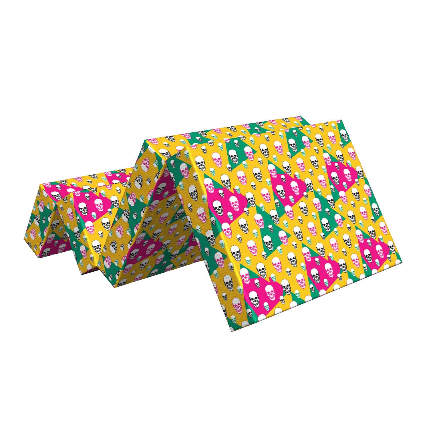 Ambesonne Geometric Foldable Mattress - Triangle Head Bones Design, 74.8