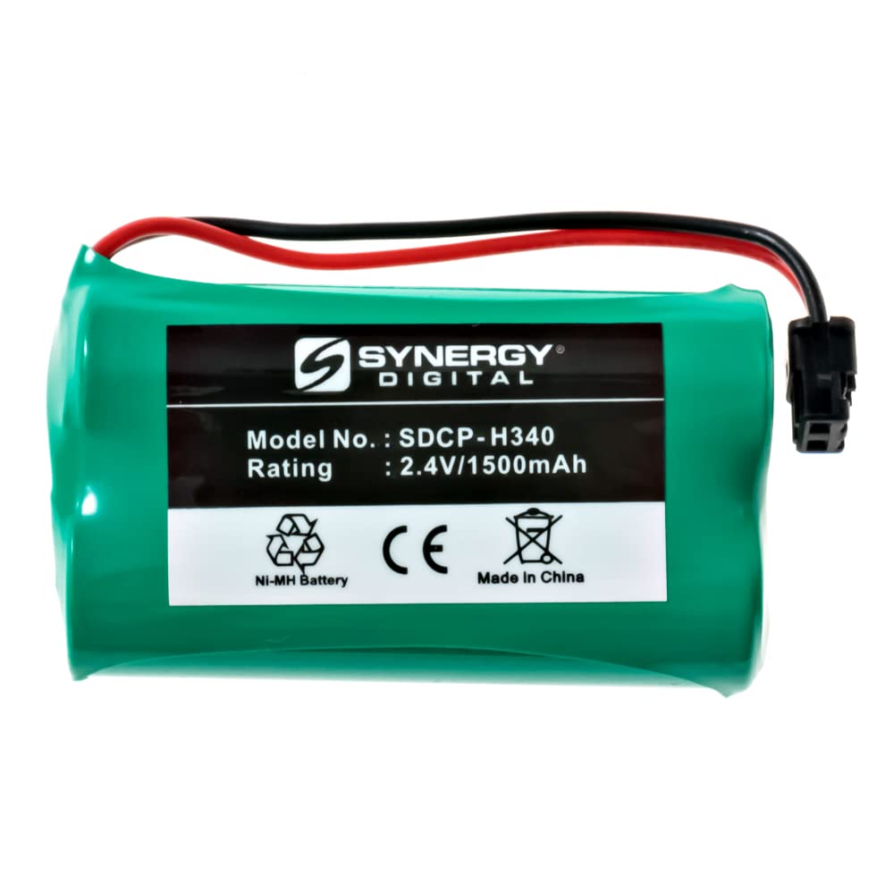 Synergy Digital Rechargeable Ni-MH 2.4V 1500mAh Cordless Phone Batteries - 2 Pack | Compatible with Uniden DECT1480-5 & Similar Models | Long-Lasting Power for Home/Office Cordless Phones | Perfect Replacement Battery Set for Clear Calls