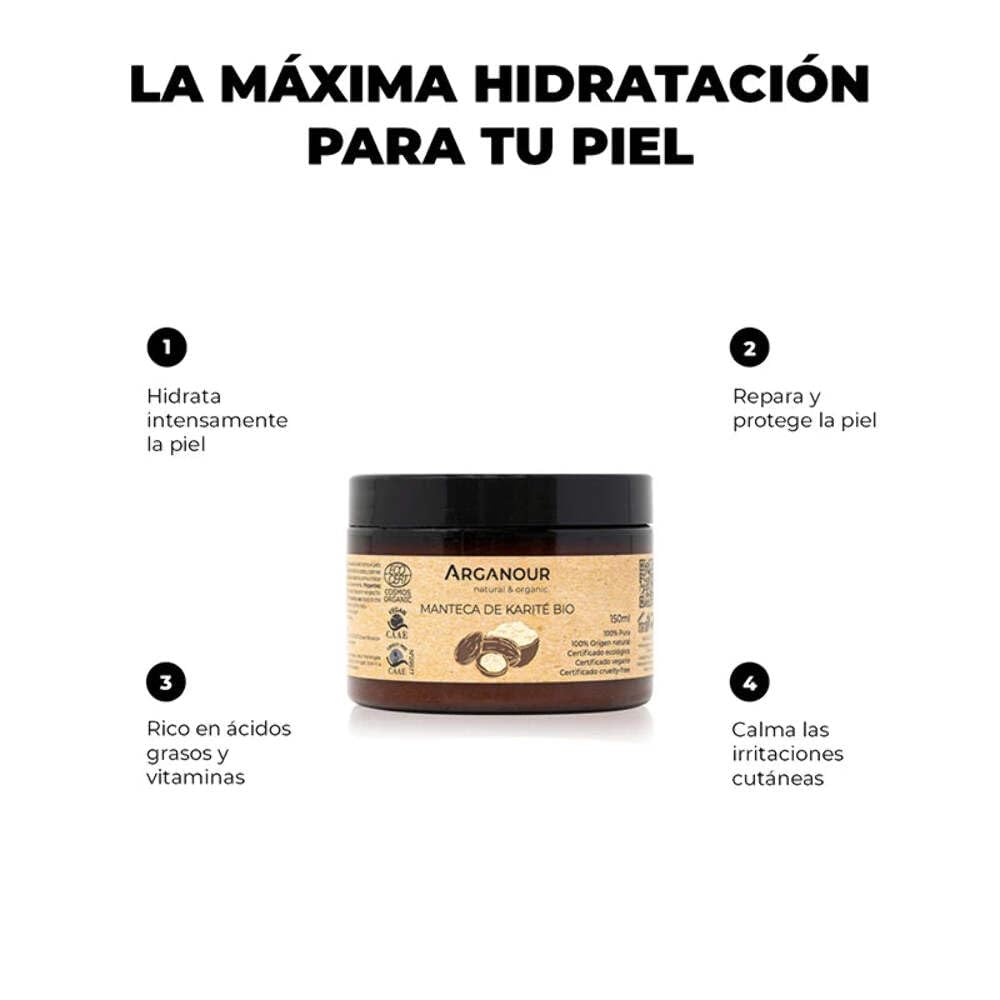 Arganour Pure Shea Butter for Face, Body & Hair – 150ml | Deep Moisturizing Treatment for Dry Skin, Hair Repair & Stretch Mark Prevention – Perfect for Daily Skincare Routine