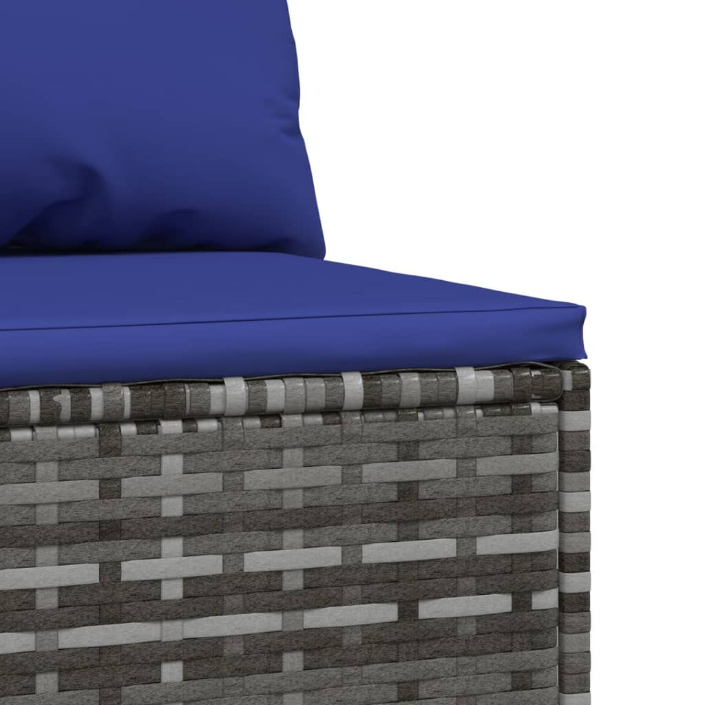 **2-Piece Gray Poly Rattan Patio Sofa Set with Cushions – 29.76lbs – Outdoor Living, Garden, Deck, or Poolside Relaxation**