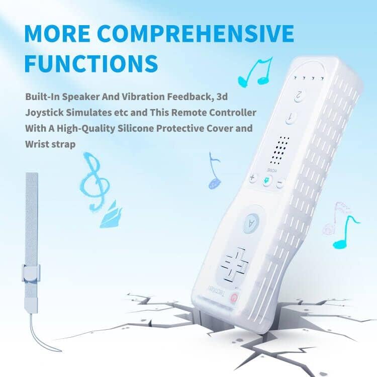 TechKen Wii Remote Controller with Nunchuk - Replacement Wii Controller (No Motion Plus) for Nintendo Wii Gaming - Perfect for Family Game Nights & Multiplayer Fun