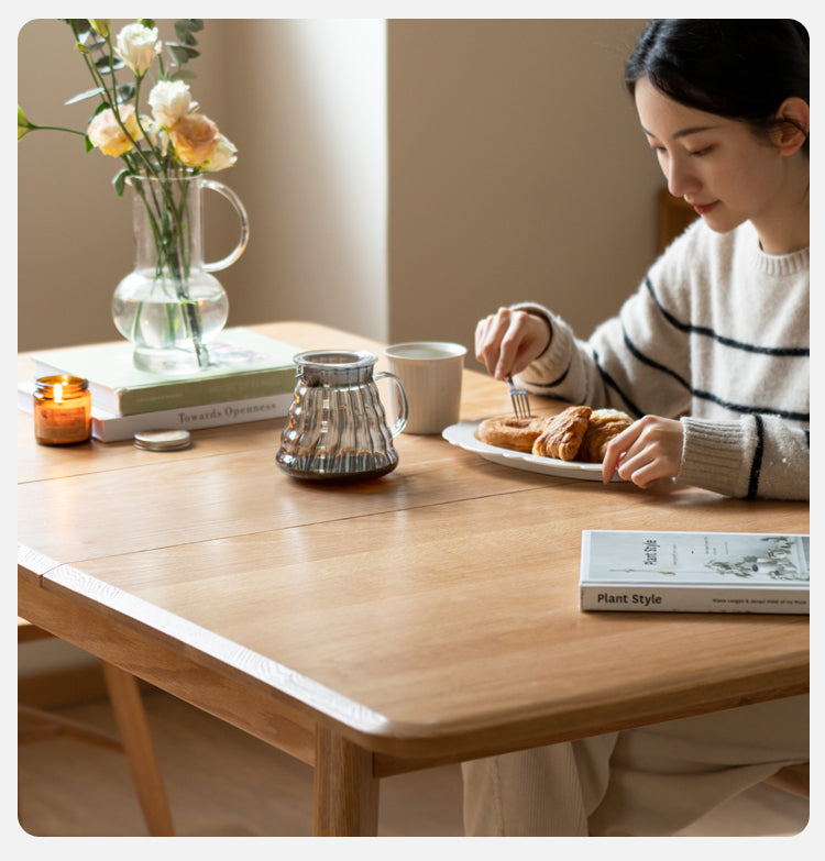 Solid Oak & Ash Wood Nordic Wall Mounted Extendable Dining Table - Space Saving Retractable Design for Small Apartments & Modern Homes