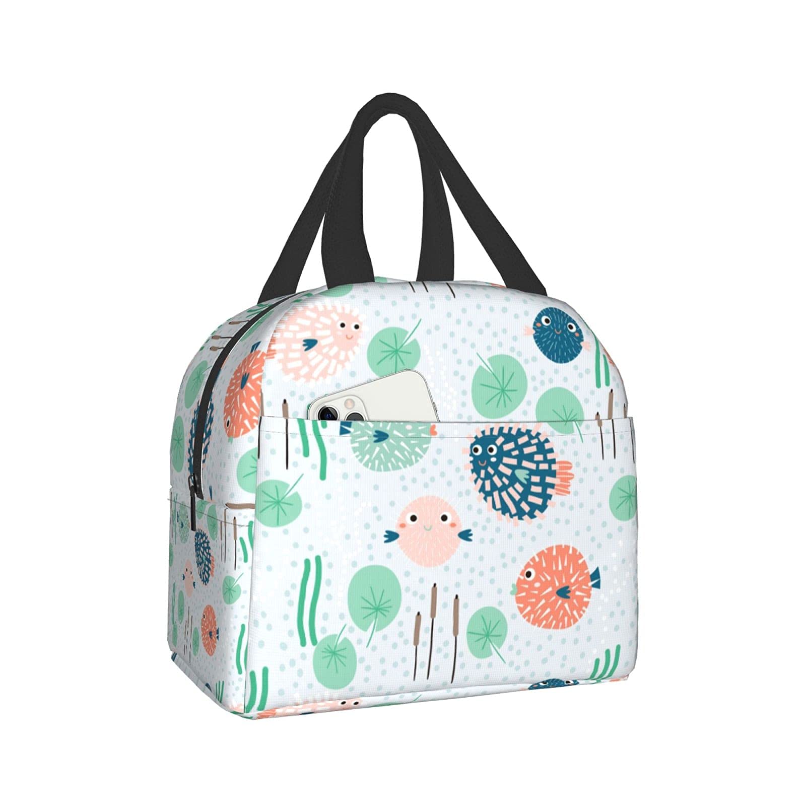 Funny Fish Insulated Lunch Bag - Thermal Cooler Tote for Women, Picnic, Beach, Boating, Fishing & Work | Leakproof & Durable Meal Bag for Outdoor Activities & Daily Use