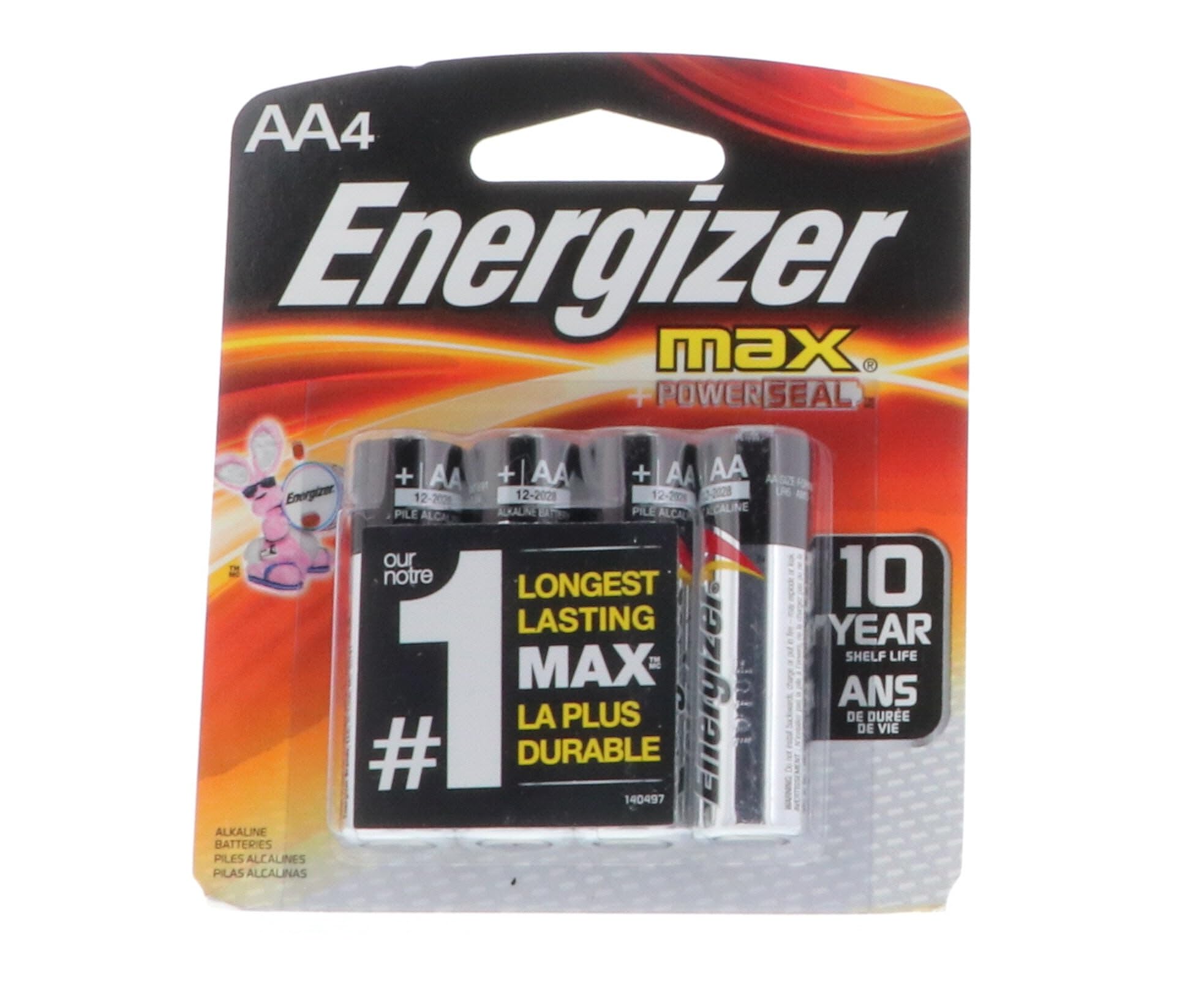 Energizer AA Alkaline Batteries (Pack of 2) - 4 Batteries per Package - Long-Lasting Power for Toys, Flashlights & Electronics