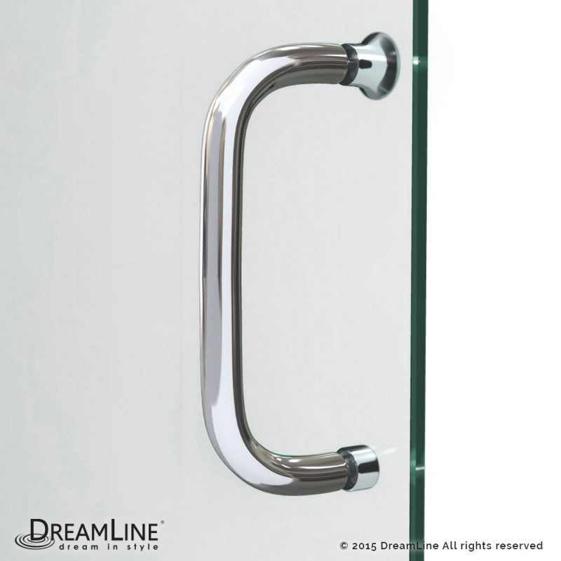 DreamLine Infinity Z 36x60x74.75 Inch Brushed Nickel Frameless Sliding Shower Door with White Base & Center Drain - Perfect for Modern Bathroom Renovations & Spa-Like Showers