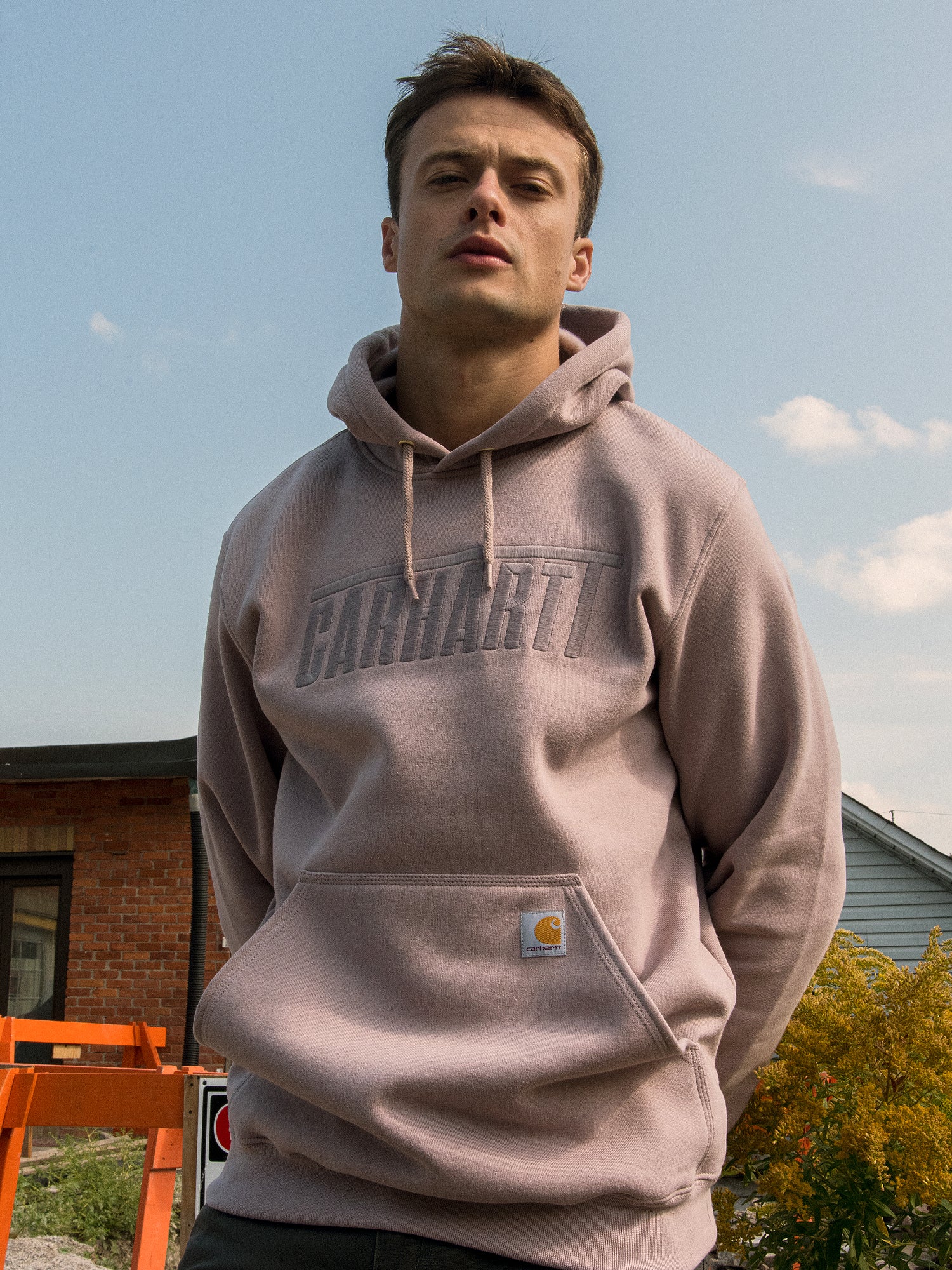 Carhartt Loose Fit Embroidered Logo Hoodie for Men - Comfortable & Durable Sweatshirt - Perfect for Work, Outdoor Activities & Casual Wear