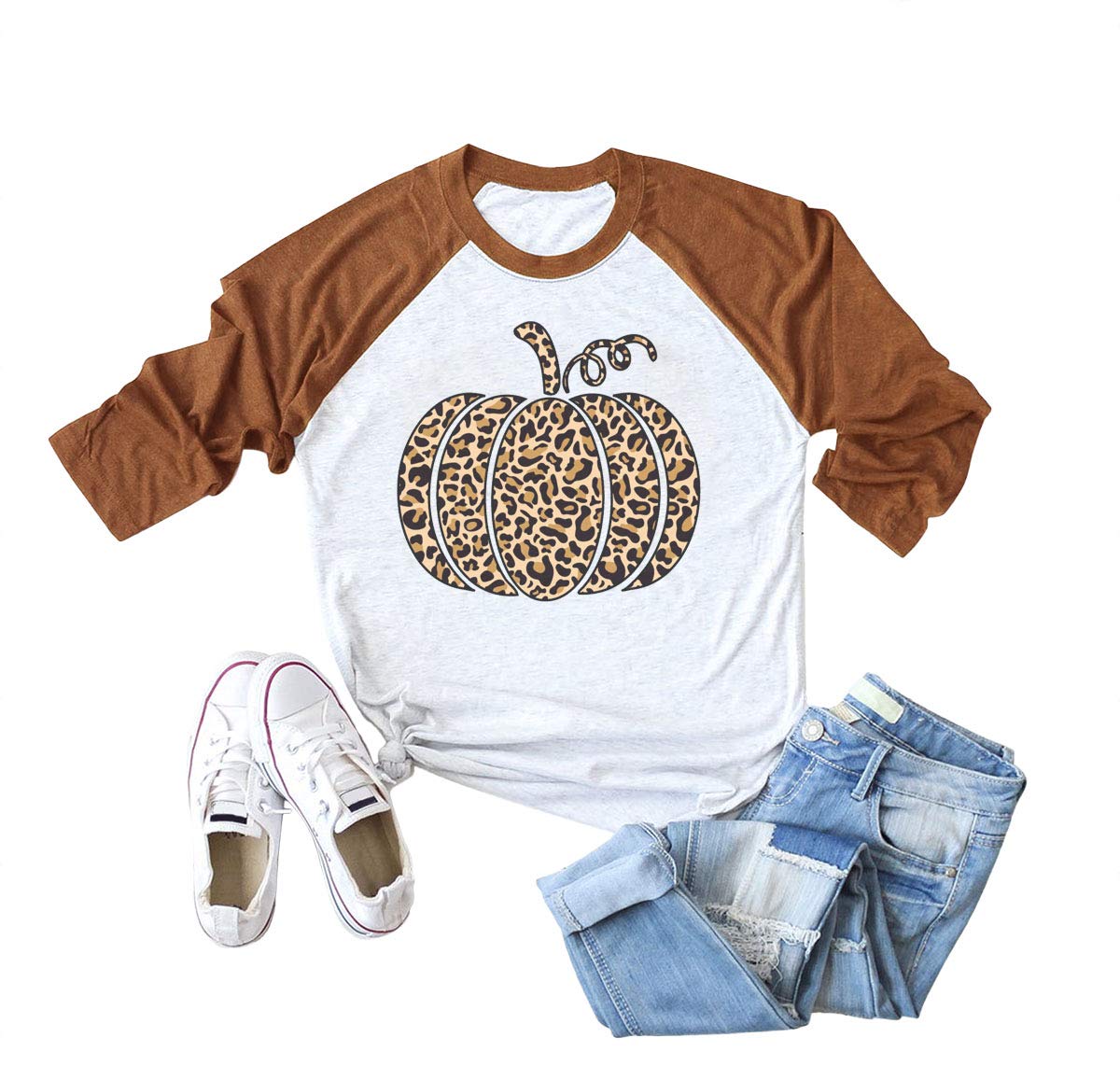 Funny Pumpkin Halloween T-Shirts for Women - Cute Fall Graphic Tees - Perfect for Halloween Parties, Autumn Outfits & Casual Wear