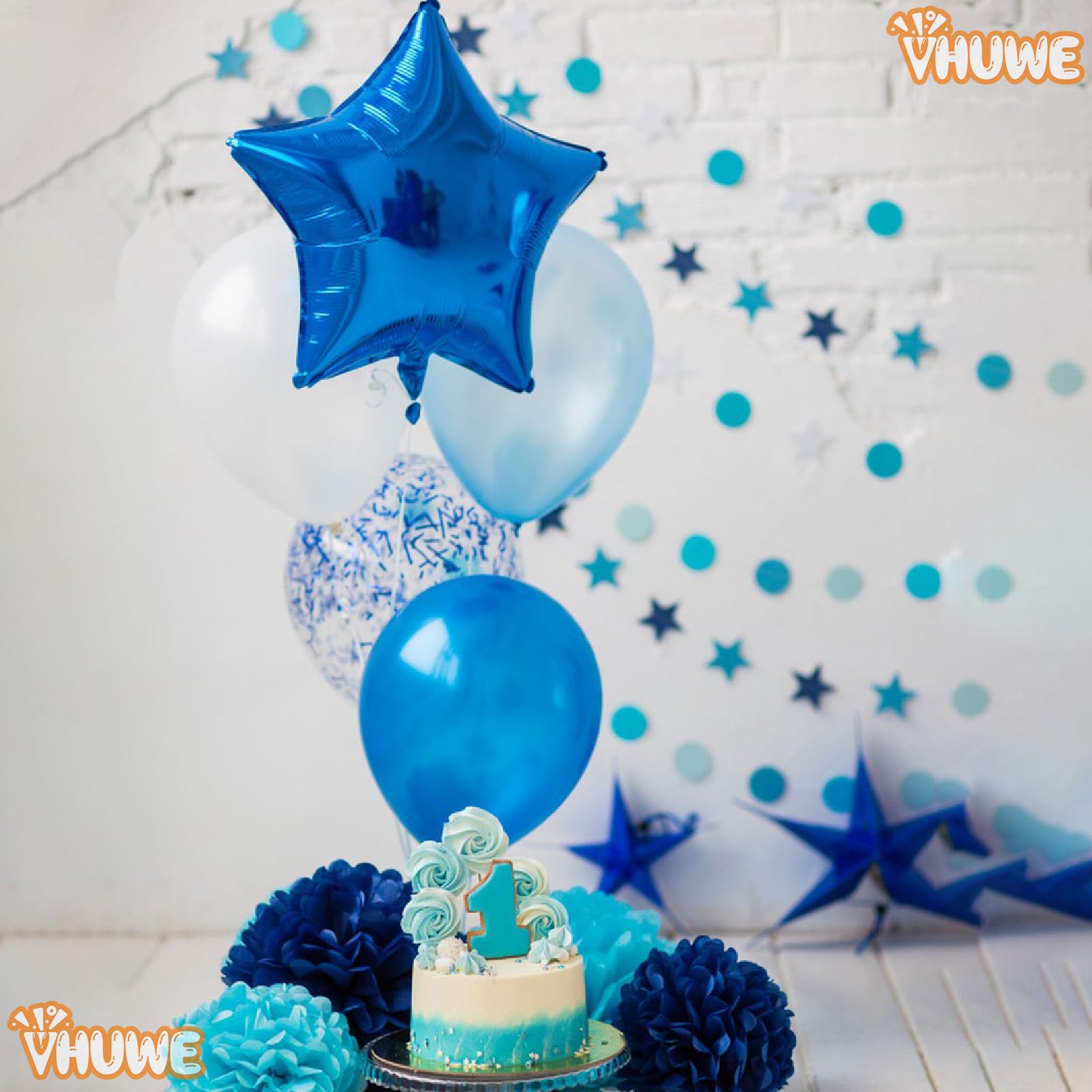 Blue Star Balloons 18 Inch - Pack of 10 | Metallic Mylar Helium Foil Star Balloons for Birthday Parties, Baby Showers, Weddings & Anniversaries | Party Decorations, Backdrop Supplies & Celebration Decor