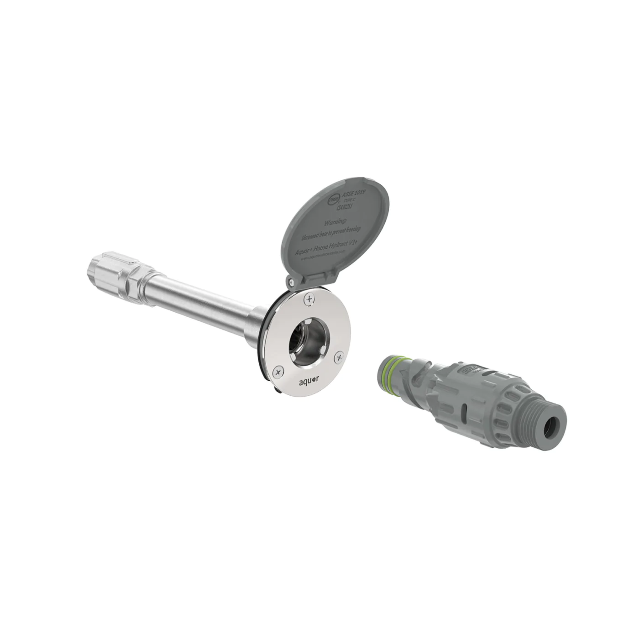 Aquor House Hydrant V1+ Outdoor Water Spigot - Slate Gray Polymer Faucet for Garden, Yard & RV Use