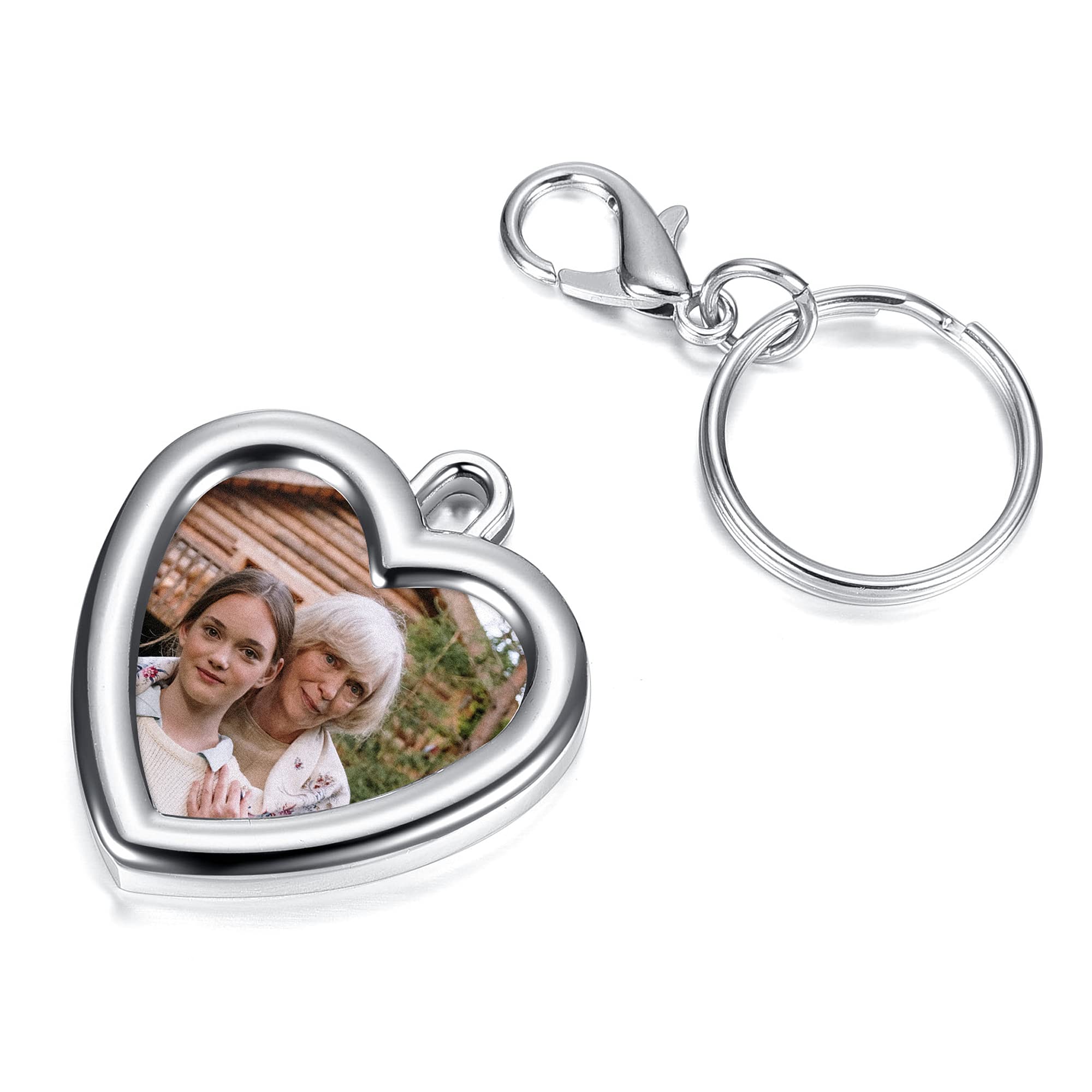 Personalized Photo Keychain - Custom Engraved Jewelry Gift for Anniversary, Birthday, Wedding - Perfect for Couples, Friends & Family Keepsakes