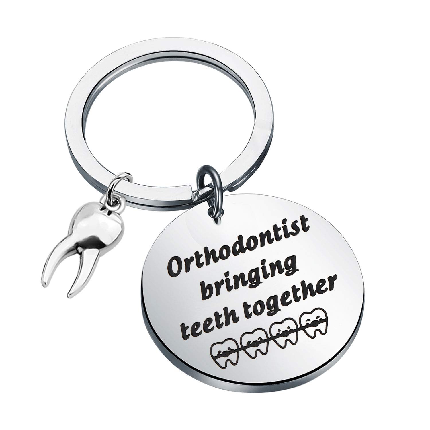 Orthodontist Keychain - Thoughtful Dentist & Dental Hygienist Gift for Teeth Lovers - Perfect for Graduation, Appreciation & Office Decor (Bringing Teeth Together Design)