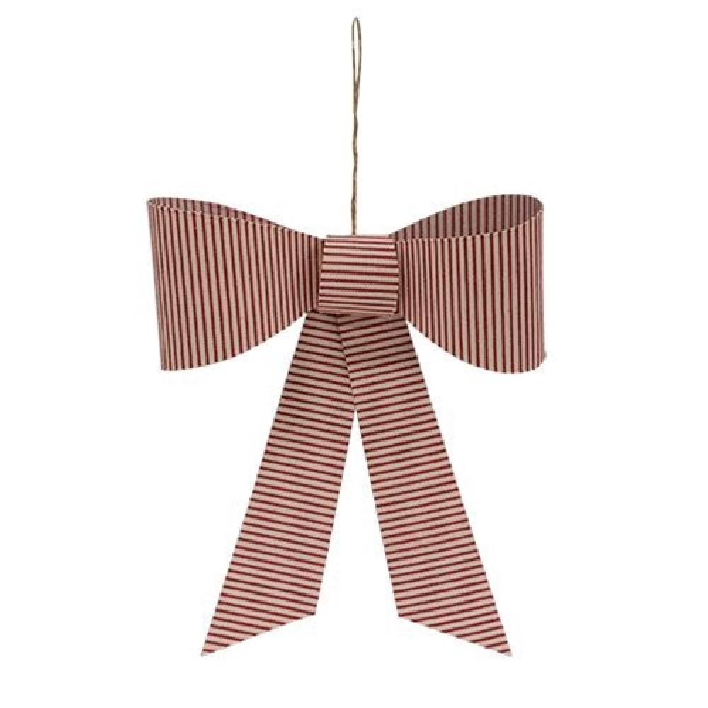 Red and White Striped Hanging Bow - Decorative Party Decor for Christmas, Weddings, Baby Showers & Home Decorations