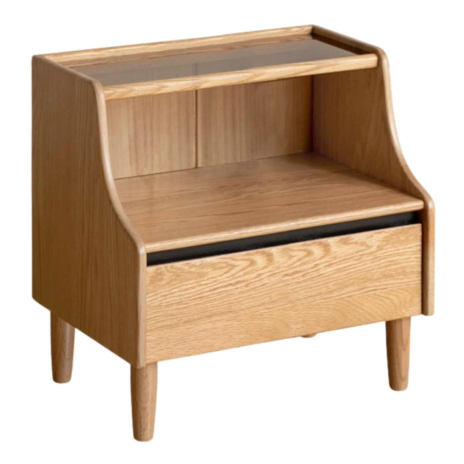 19.6x13.7x19.6 inch / 50x35x50cm / Natural wood color / bedside table