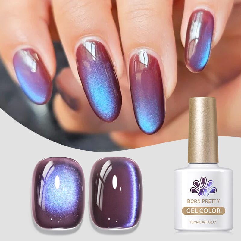 Purple Collection Cat Magnetic Gel Nail Polish 10ml - Long Lasting UV LED Nail Art for Salon & Home Manicure