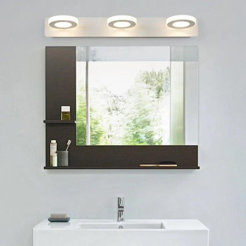 Round LED White Bathroom Wall Lights - Modern Waterproof Vanity Mirror Lighting for Bathroom, Bedroom & Hallway