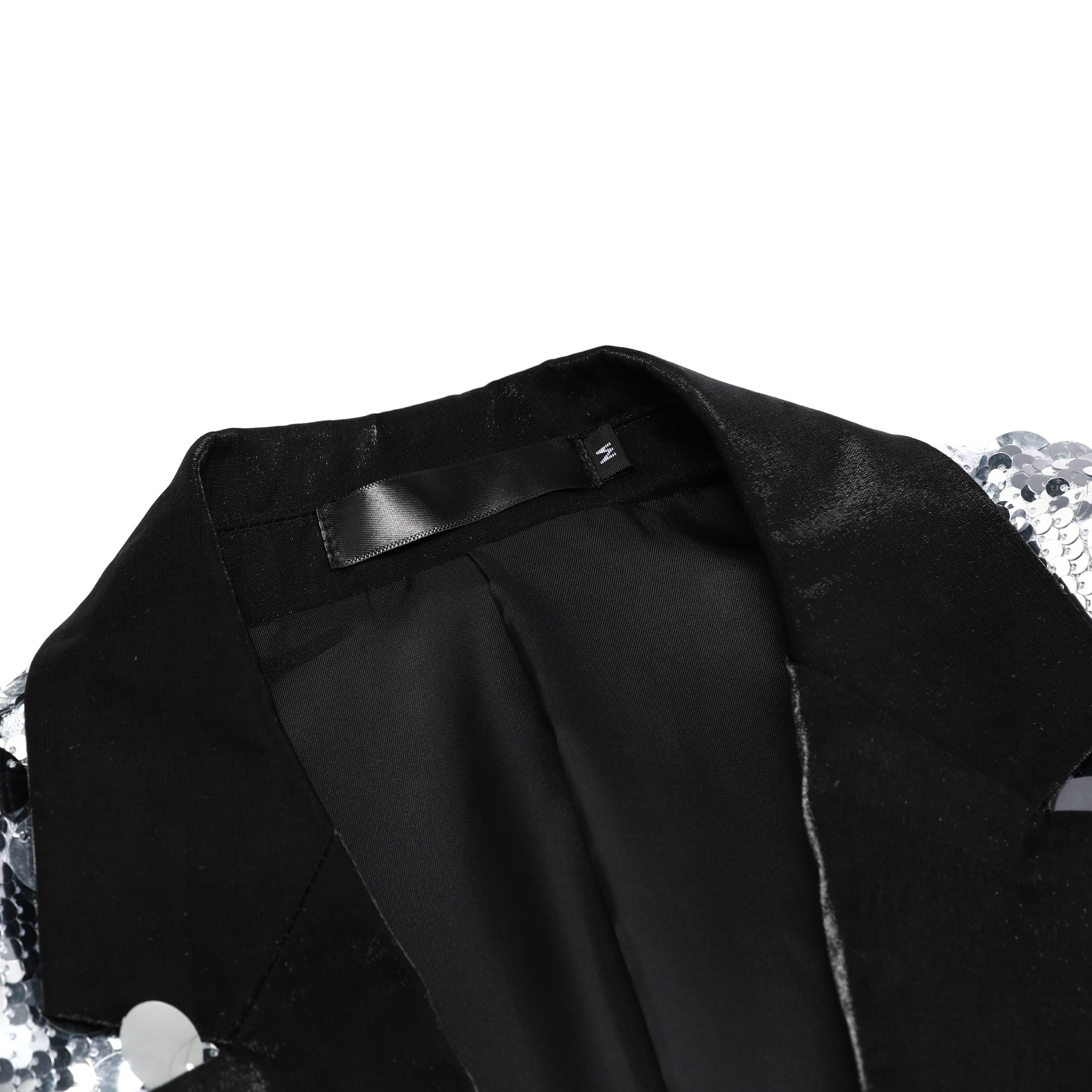 Men's Silver Sequined Single Button Blazer Jacket - Stylish Formal Wear for Parties, Weddings & Special Occasions