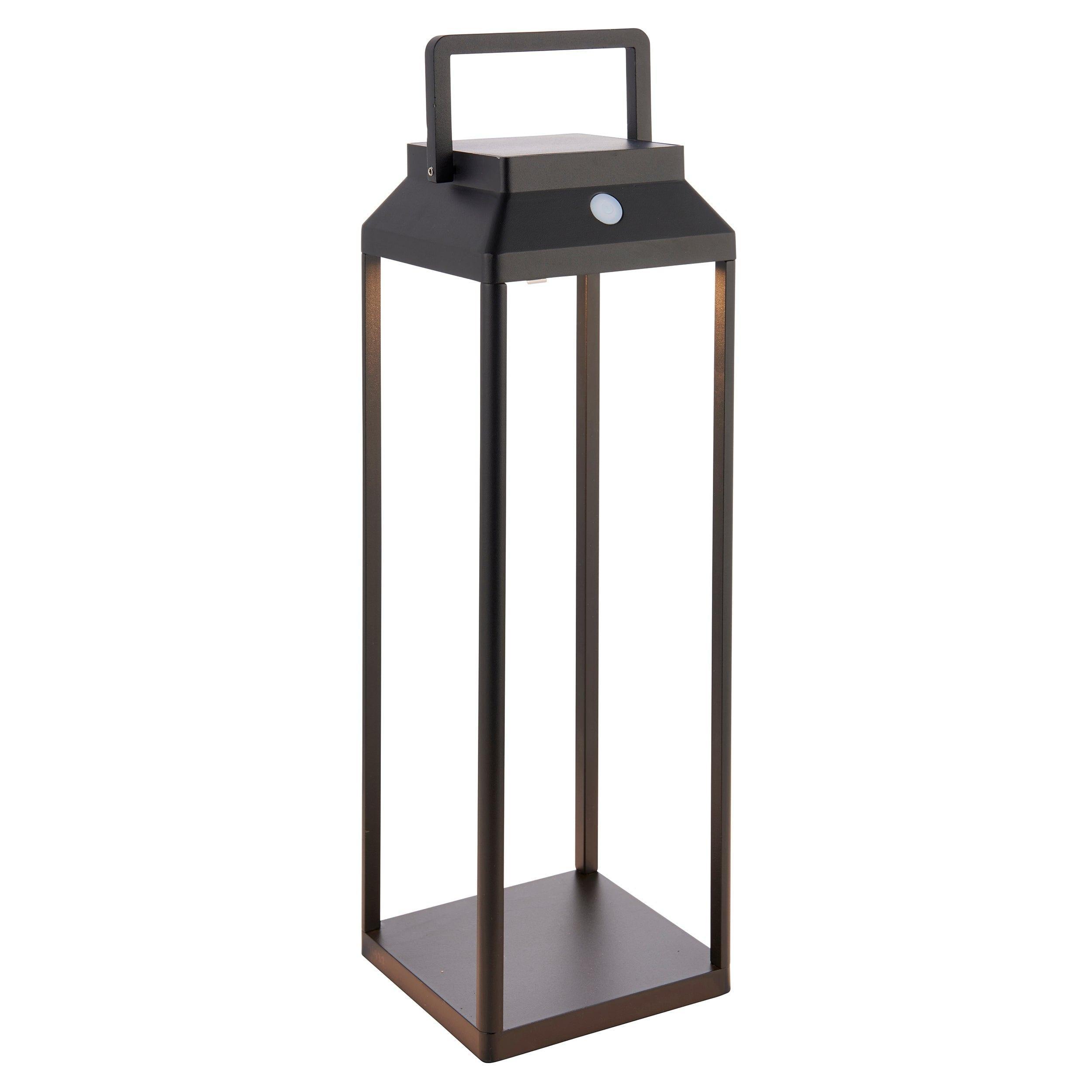 Solar Powered Outdoor Black Table Lamp - 1 Light LED Garden Patio Deck Lighting for Yard, Pathway & Porch Decor