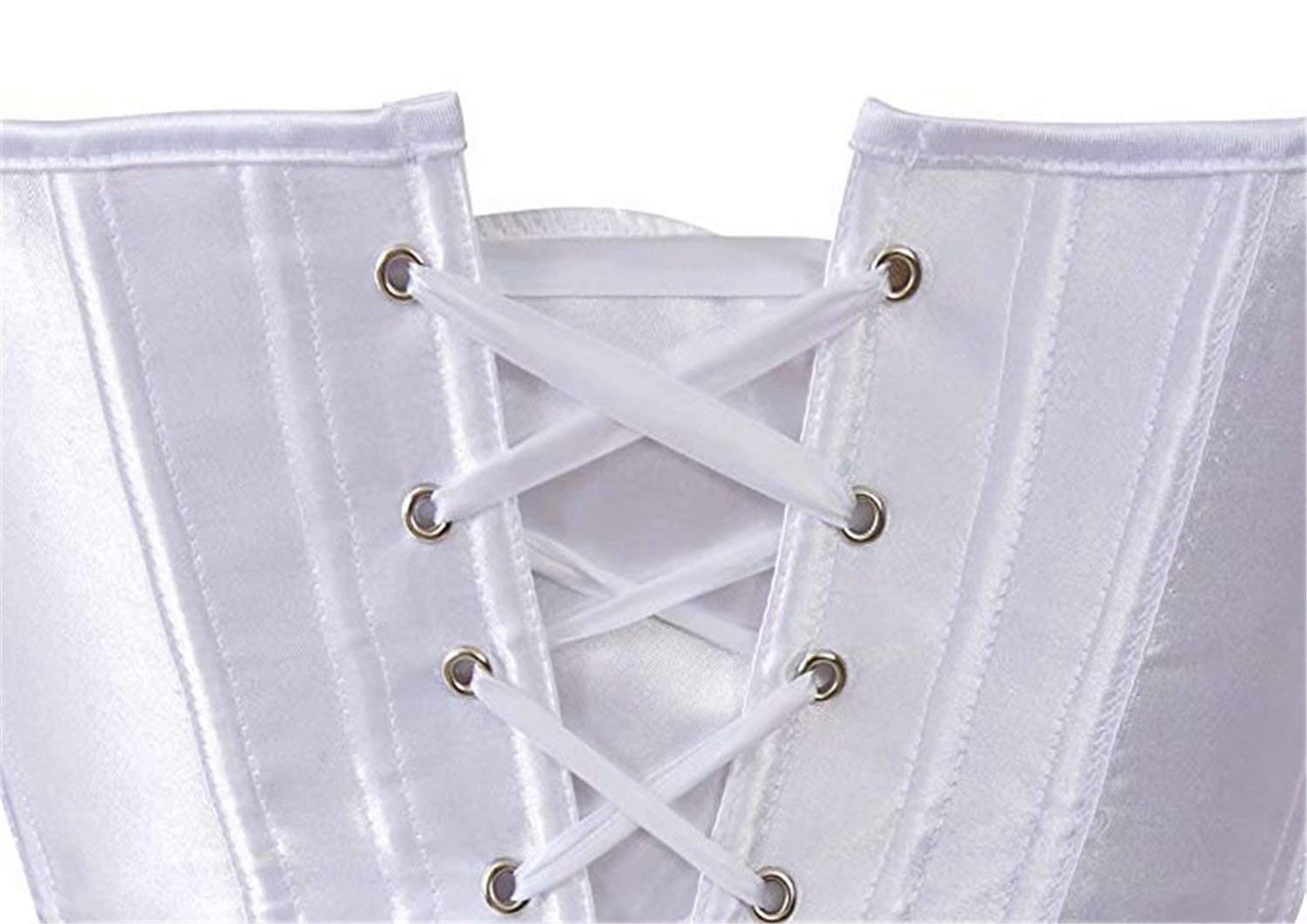Jutrisujo Women's Lace Up Bustier Corset - Boned Bodyshaper Top for Plus Size (White, 4XL) | Shapewear for Evening Dresses, Wedding & Special Occasions