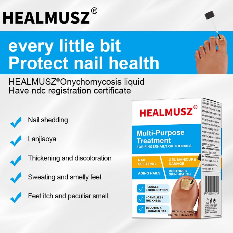 Extra Strength Toe Fungus Nail Treatment - Fast Acting Antifungal Solution with Tea Tree & Propolis for Healthy Nails | Lightweight Nail Care for Manicures & Pedicures | Ideal for Athletes, Swimmers & Daily Foot Care