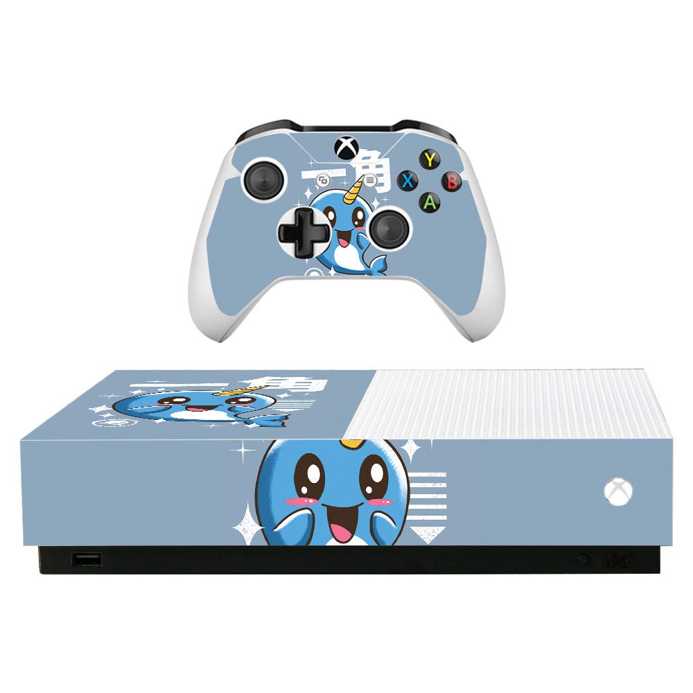 MightySkins Protective Vinyl Decal Wrap Cover for Microsoft Xbox One S All-Digital Edition - Narwhal Kawaii Design | Durable, Customizable Skin | Easy to Apply & Remove | Made in USA | Perfect for Gaming Setups & Personalization