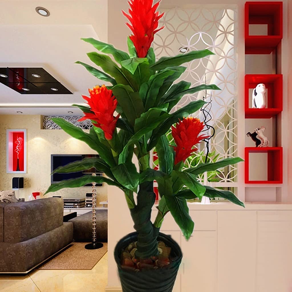 Modern Fake Potted Plants - Artificial Lucky Fortune Flowers Decor, Simple Faux Greenery for Home & Office, Living Room Simulation Tree Housewarming Gift (Set of 3) - Perfect for Home Decor, Wedding Centerpieces & Office Desk Plants