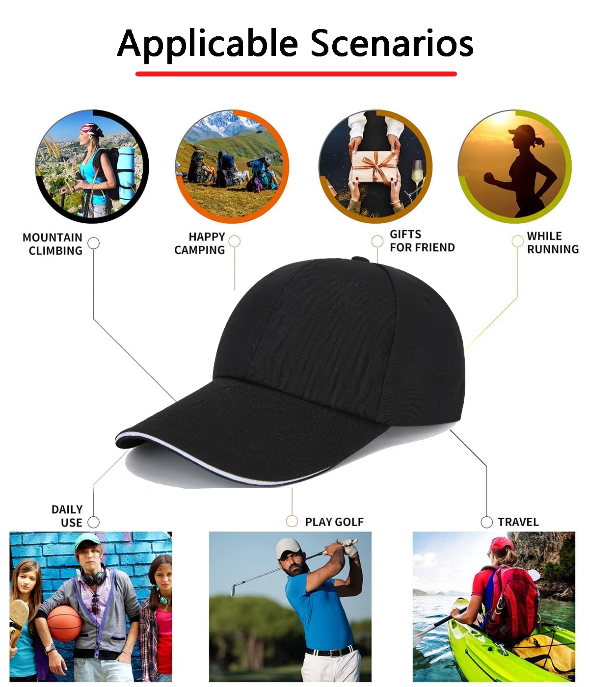 Custom Embroidered Hats 10 Pack - Personalized Cotton Baseball Caps with Adjustable Snapback for Men & Women - Perfect for Sports, Outdoor Activities & Team Events