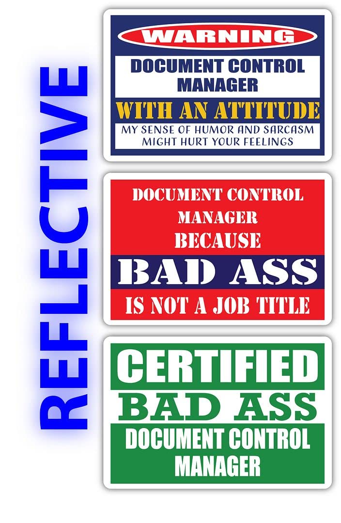 Certified Bad Ass Document Control Manager Stickers - Funny Job Gift for Office & Laptop