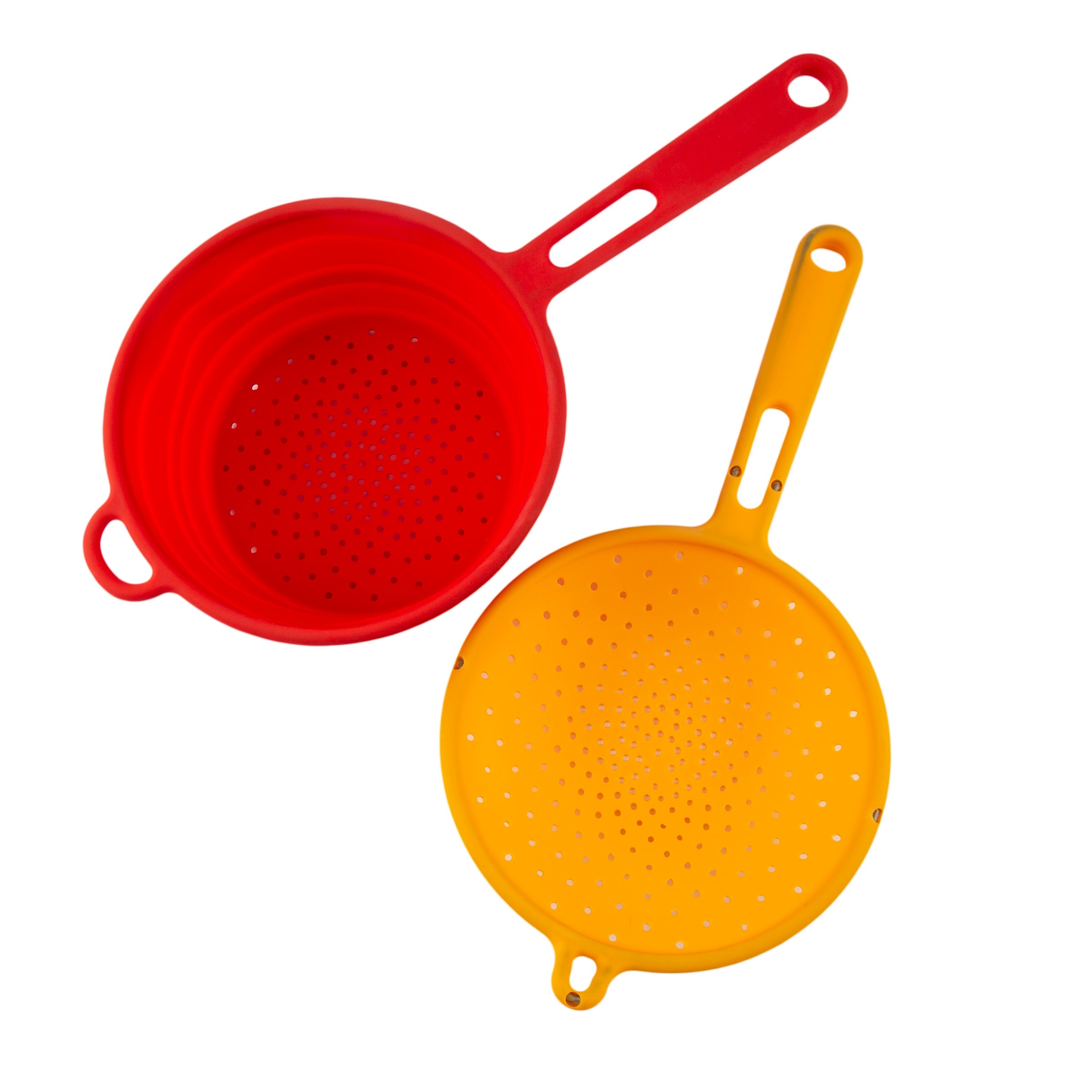 Robert Irvine 2-Piece Silicone Colander Set - Durable, BPA-Free Kitchen Strainers for Pasta, Vegetables & Fruits - Perfect for Cooking, Meal Prep & Healthy Eating