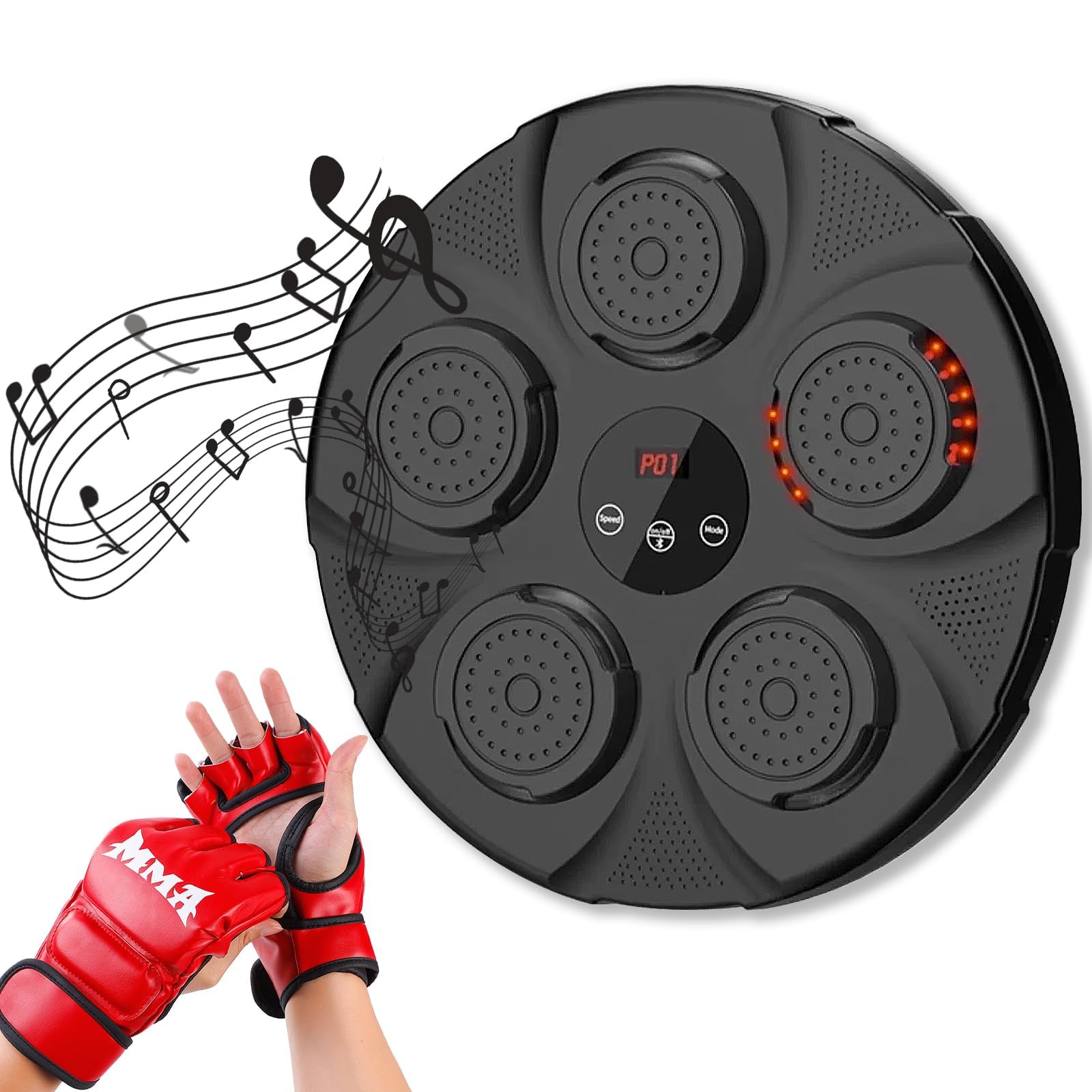 2024 Smart Electronic Music Boxing Machine - Wall Mounted Boxing Training Equipment with Bluetooth for Kids & Adults | Home Gym, Fitness Training, Stress Relief
