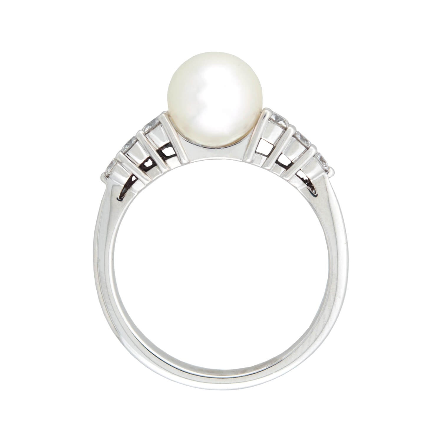 MIKIMOTO Estate 18K Gold Pearl and Diamond Ring for Women - Elegant Jewelry Gift for Wedding, Anniversary & Special Occasions