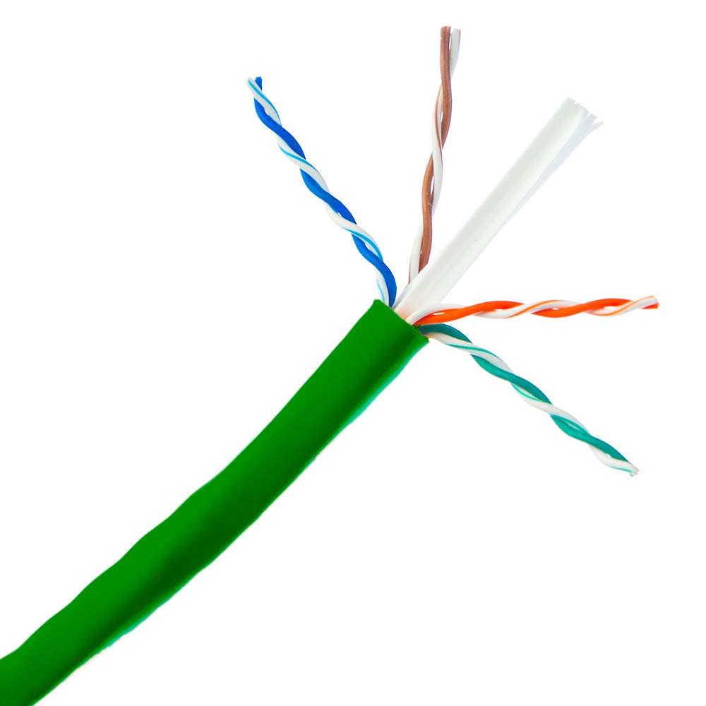 1000ft Green Cat6 UTP Solid Copper 23AWG 500MHz High Speed Ethernet Cable - Gigabit LAN Network Internet Wire (UL/ETL Certified) for Home Office, Gaming, and Server Room Installations