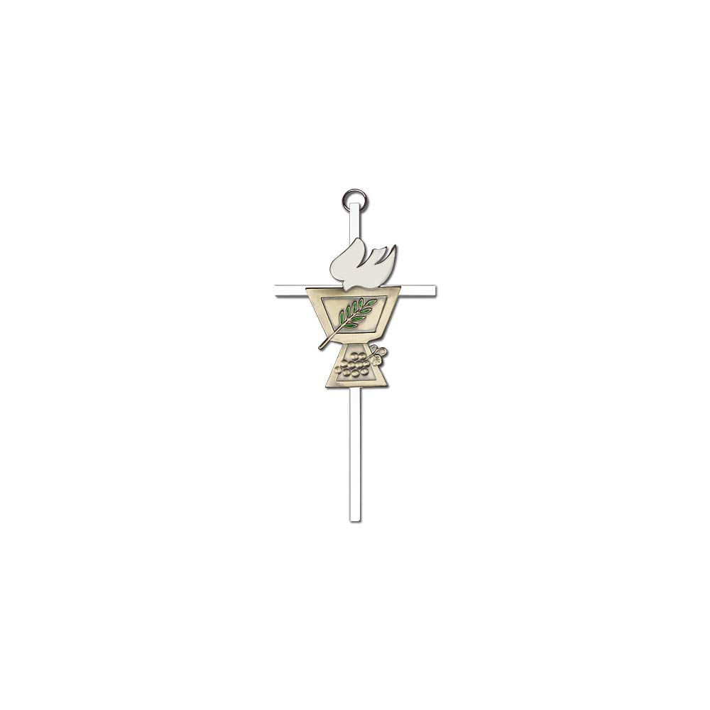 Antique 6 Inch Confirmation Chalice with Polished Cross - DiamondJewelryNY - Perfect for Religious Ceremonies, First Communion, and Church Decor