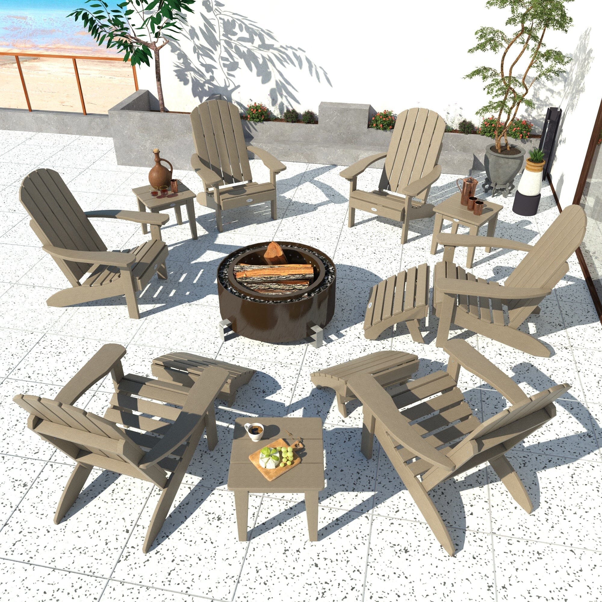 Premium Cape Classic Fireside Set - 12 Piece Outdoor Fire Pit Accessories Kit with Poker, Log Grabber & Tools for Camping, Backyard, Patio & Fireplace Use