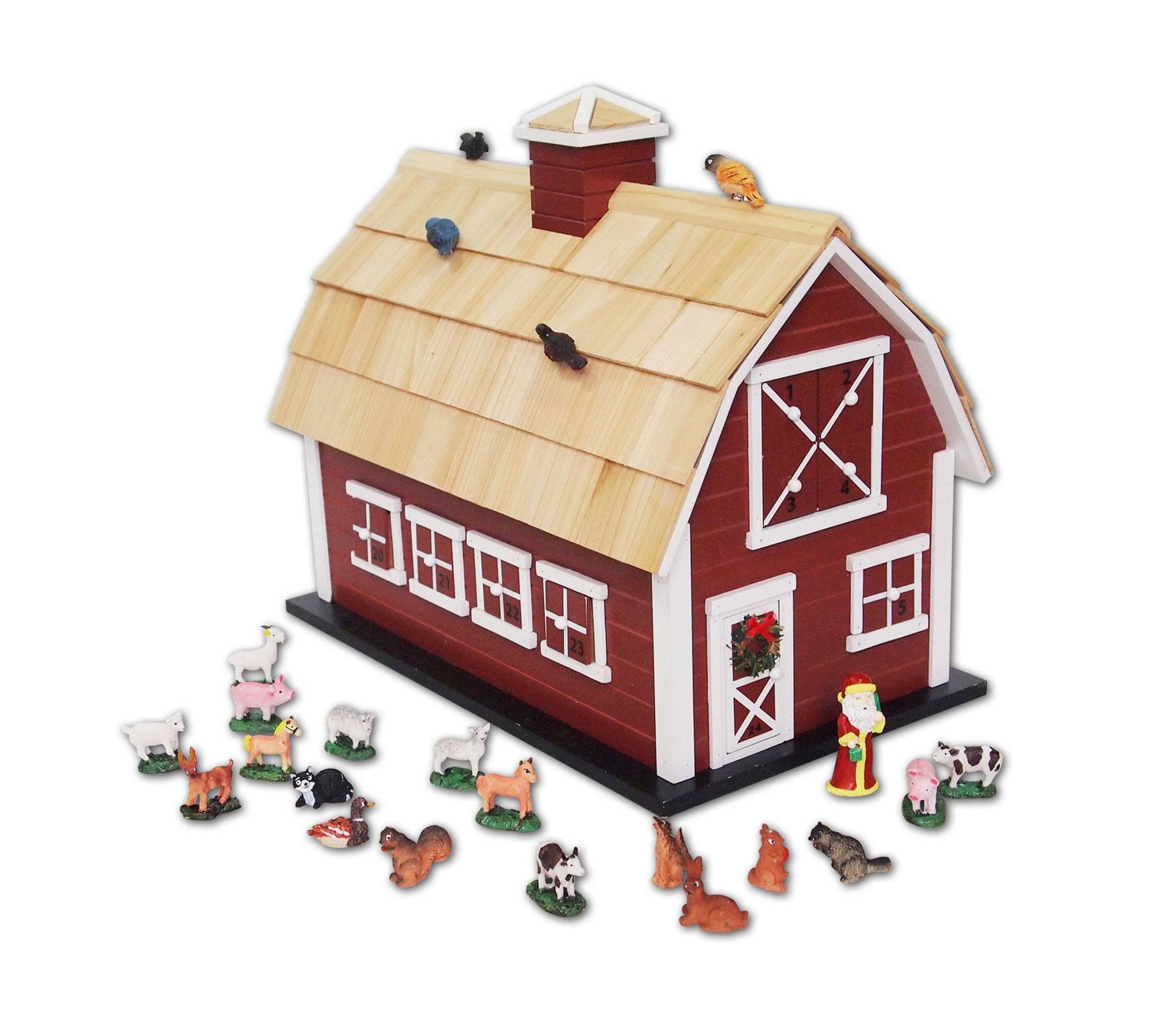 Barn Advent Calendar Birdhouse - 24 Days Countdown to Christmas for Bird Lovers | Perfect Holiday Decoration & Gift for Birdwatching Enthusiasts